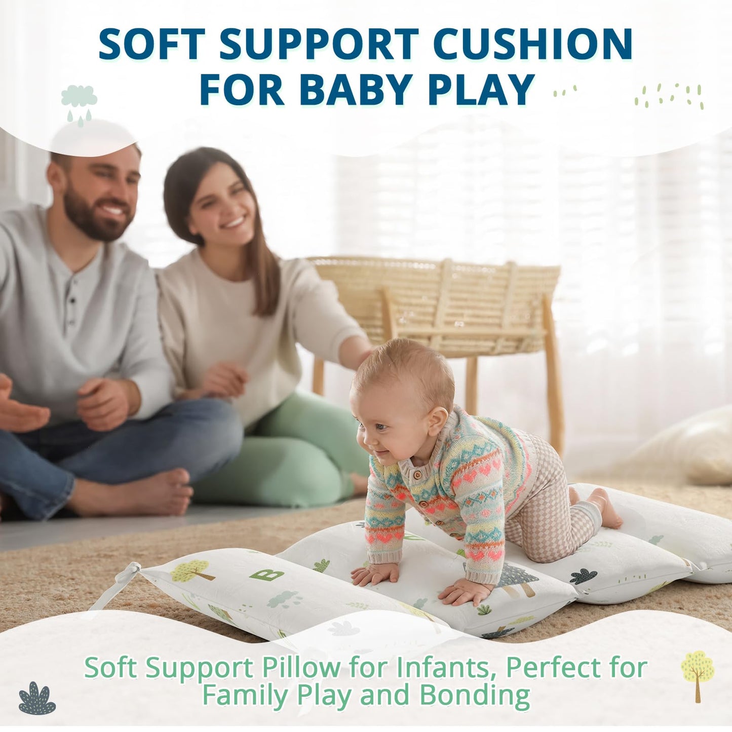 BlueWood Cushion for Climbing Arch — Soft Montessori Pikler Pillow (Forest)