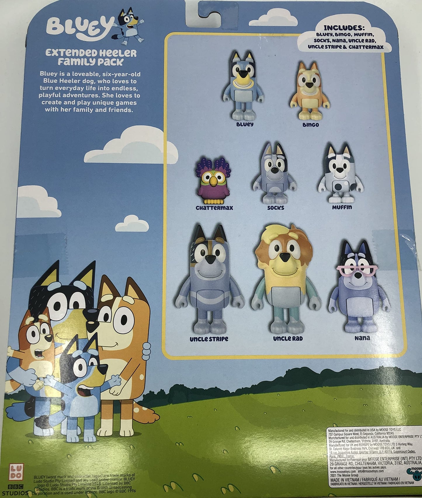 Bluey Extended Heeler Family Pack – 8 Poseable 2.5-3 inch Figures