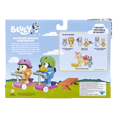 Bluey Vehicle 2-Pack: Bingo & Bluey Scooter Fun – 2.5–3 in Articulated Figures
