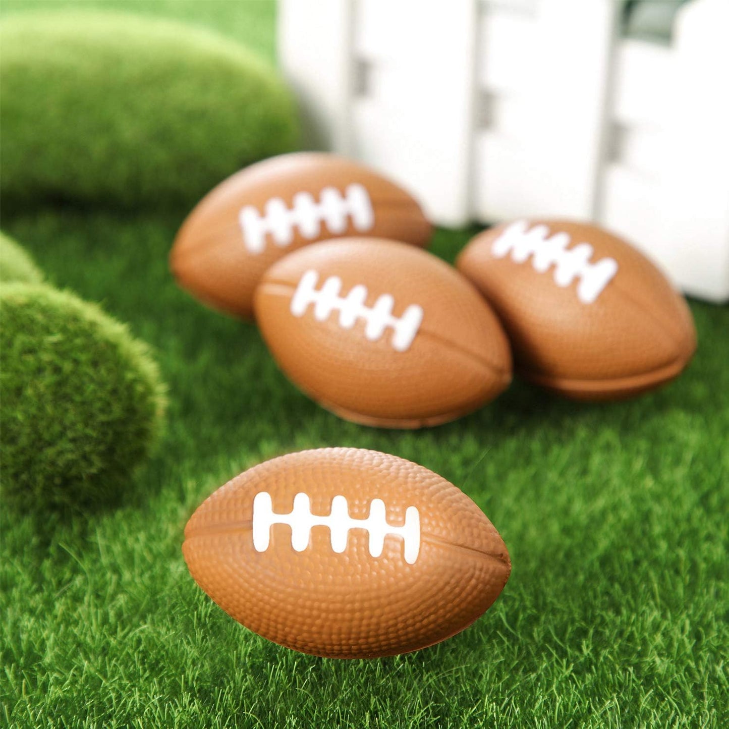 Blulu 50 Pack Mini Foam Footballs – 1.57-Inch Brown Foam Balls for Parties & Back-to-School