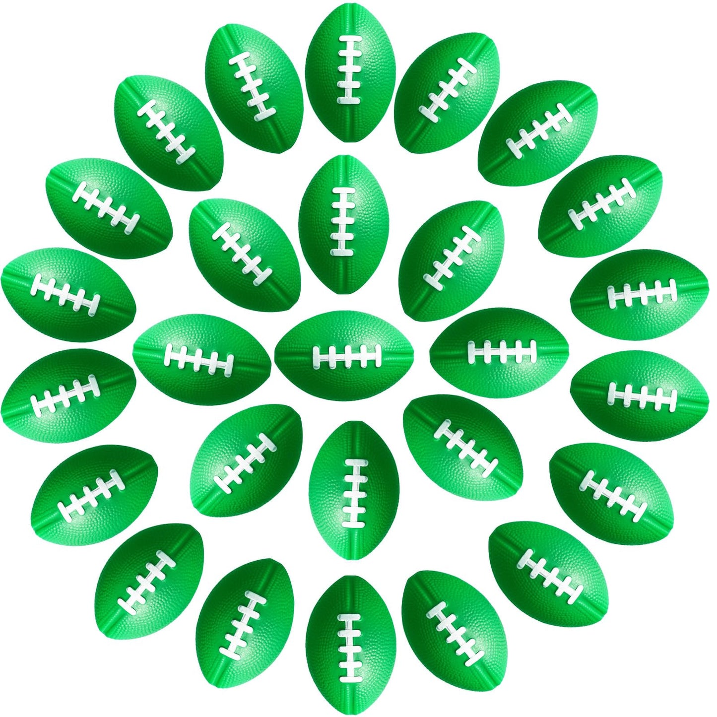 Blulu 50 Pack Mini Foam Footballs - 2.17-inch Green Foam Balls for Party Favors & Back-to-School