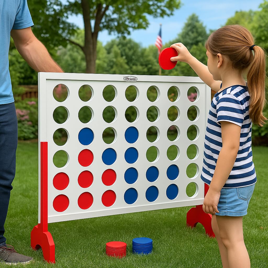 Bolaball 4 in a Row Game – Premium Wooden, 24 x 32 Inches, Indoor/Outdoor Family Fun