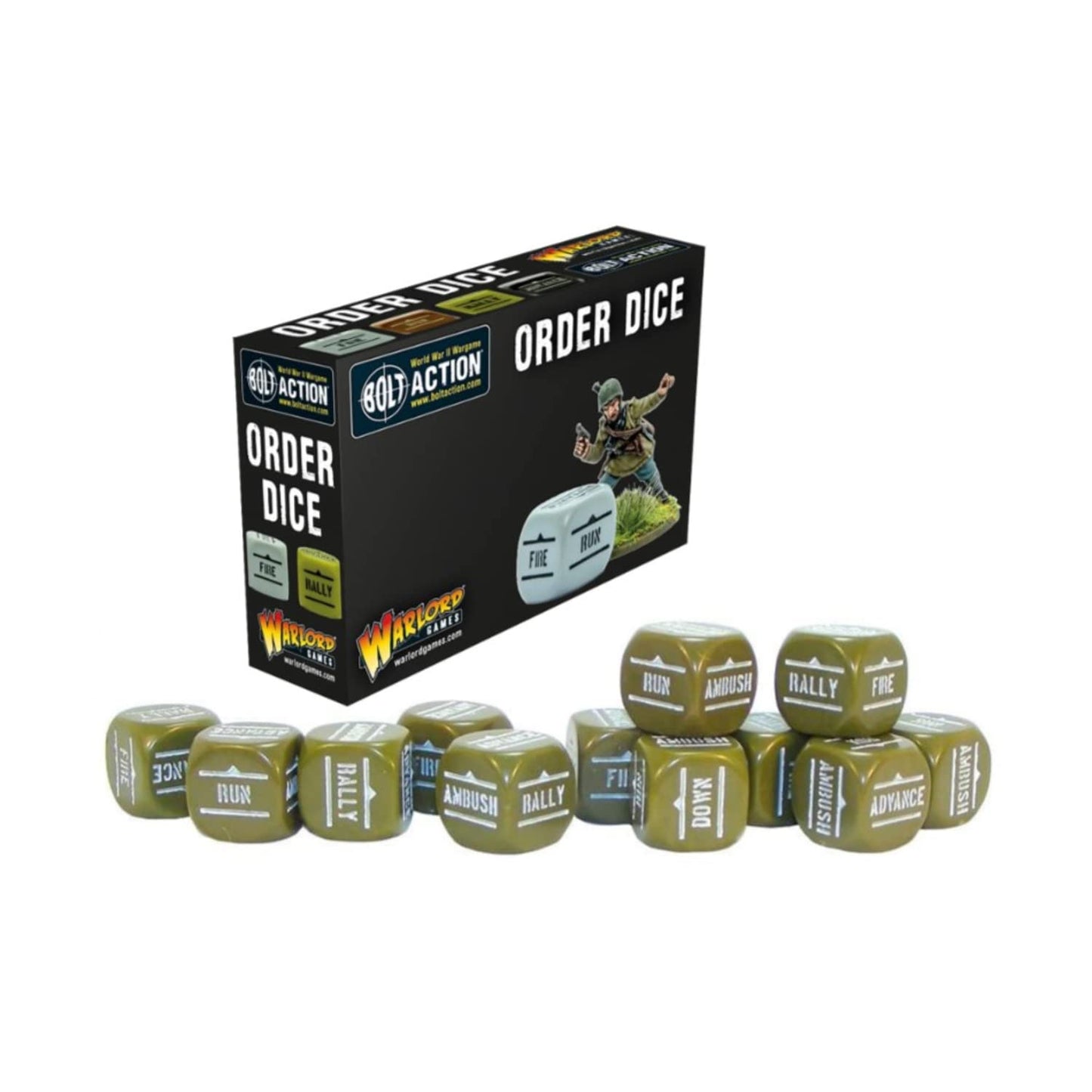 Olive Drab Order Dice for Bolt Action – Warlord Games