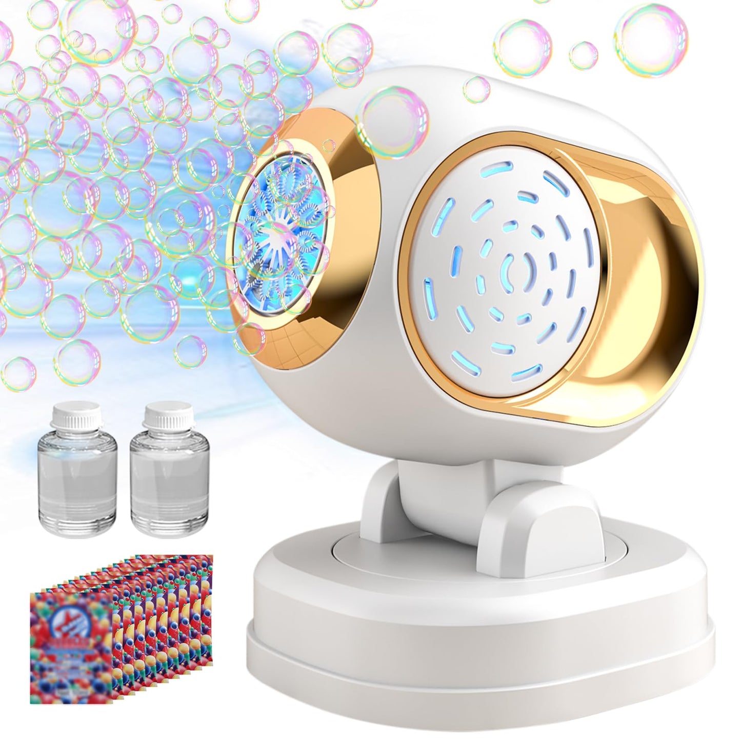 BOMOCO Battery Bubble Machine – 20k+ Bubbles/Min, 150° Rotating