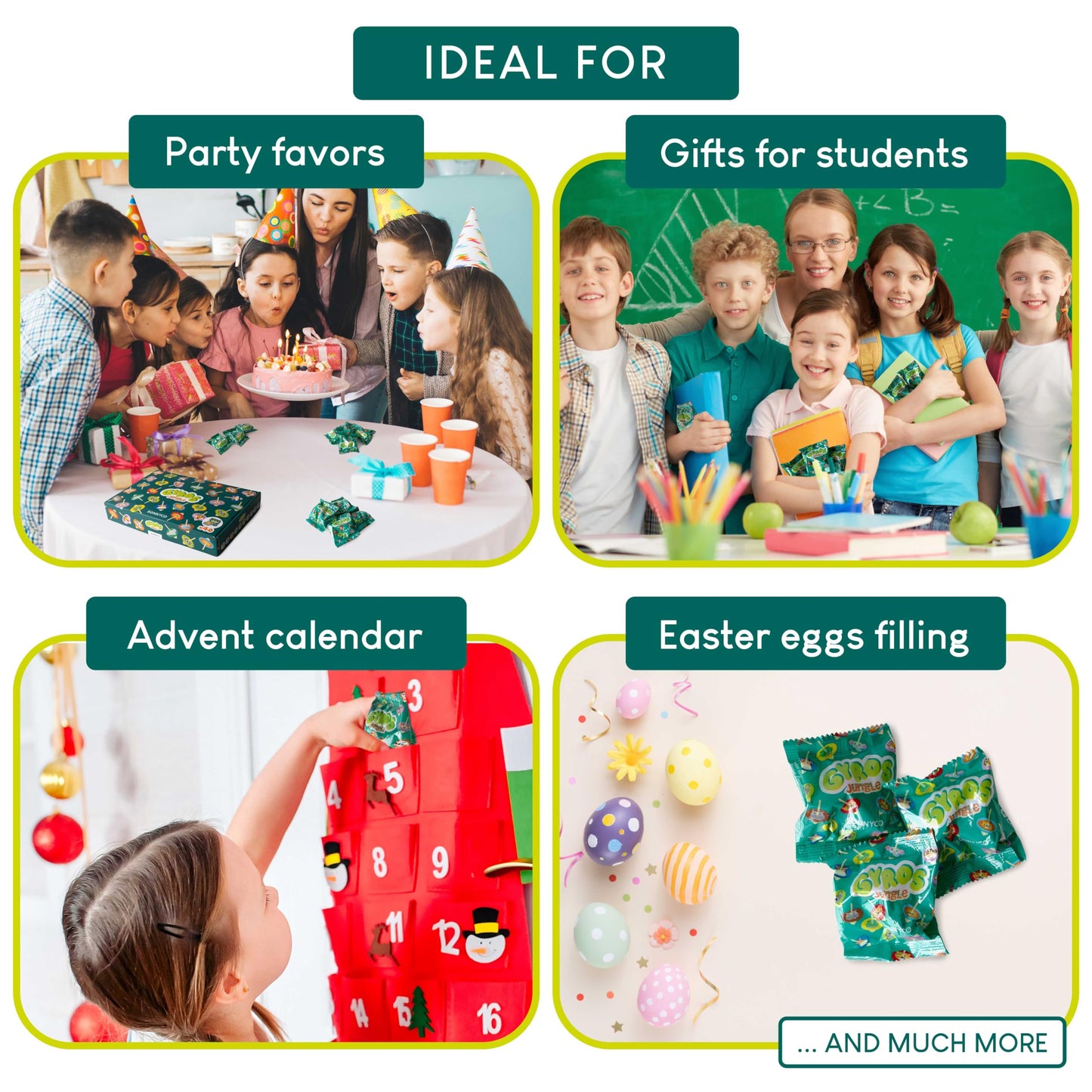 BONNYCO Wood Spinning Top 40 Pack Jungle – Party Favors, Goody Bags & Classroom Prizes