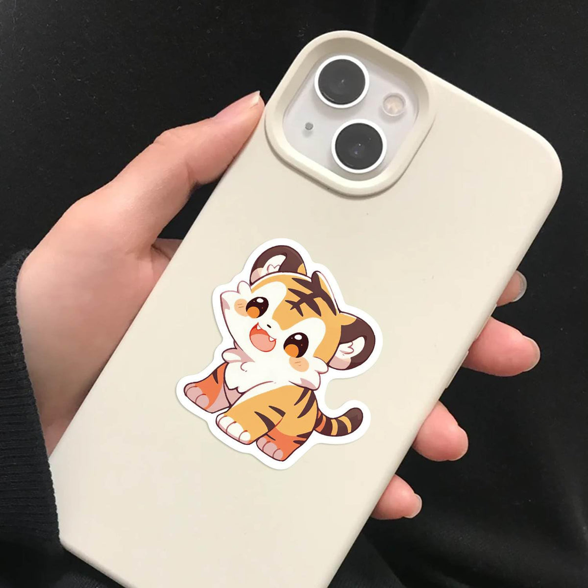 Booppyy 50pcs Cute Tiger Stickers – Waterproof Vinyl Pack for Laptops, Water Bottles & Journals