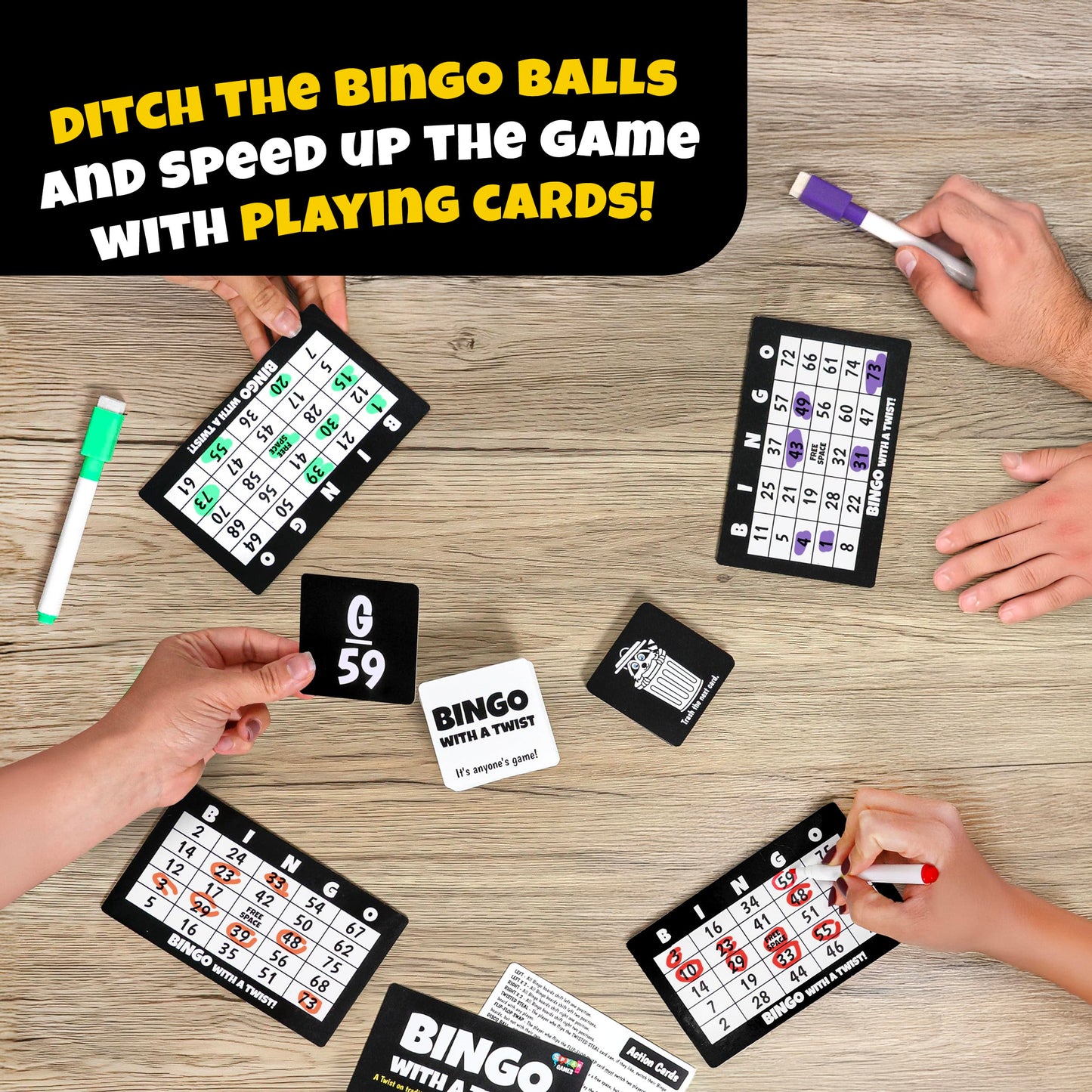 Boozie Bingo - Bingo with a Twist Party Game & Action Cards | It's Anyone's Game