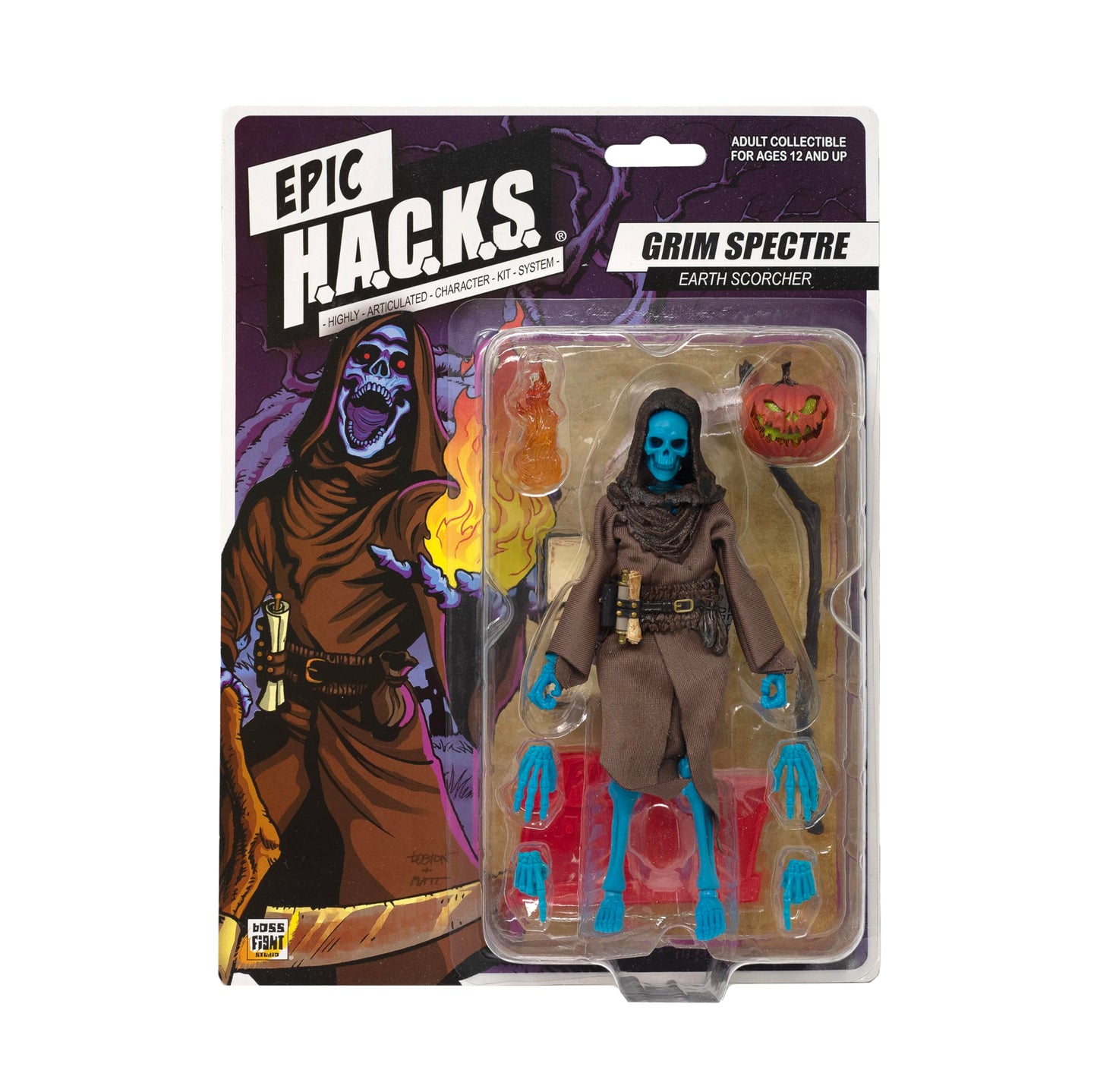 Boss Fight Studio Epic H.A.C.K.S. Set of 4 – Grim Spectre, Pirate, Gladiator & Barbarian Skeletons | 1:12 Scale Collectibles