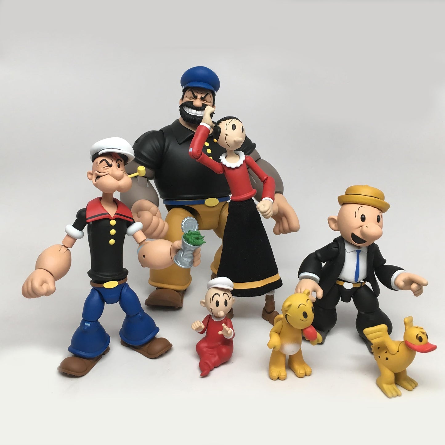Boss Fight Studio Olive OYL Popeye Classics Wave 1 Action Figure - 1:12 Scale, Highly Articulated with Swee’ Pea, Fabric Skirt, Alternate Heads & Hat