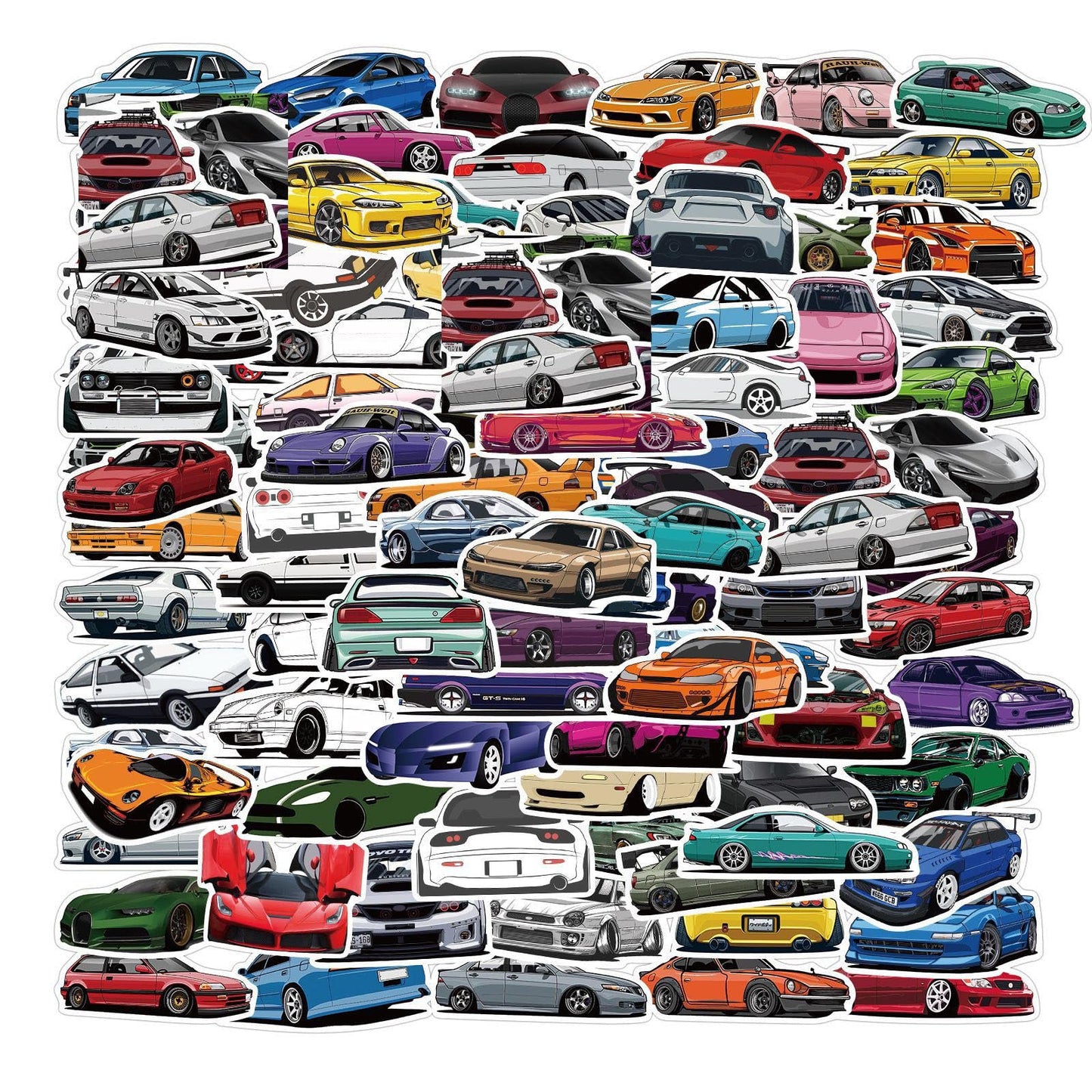 Bouclel 100 PCS Car Stickers – Vinyl Waterproof Racing Sticker Set for Water Bottles