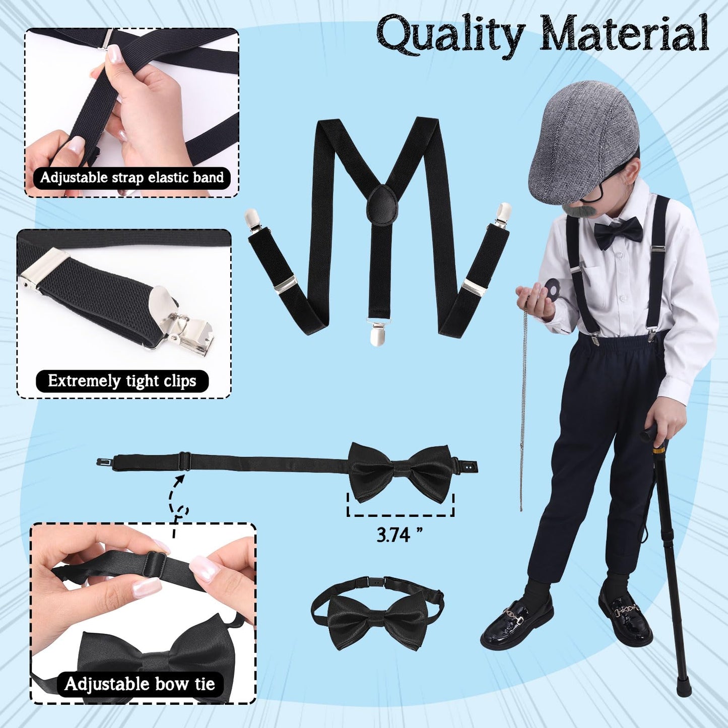 Boutrele 100 Days of School Costume for Boys — Old Man Accessories Set