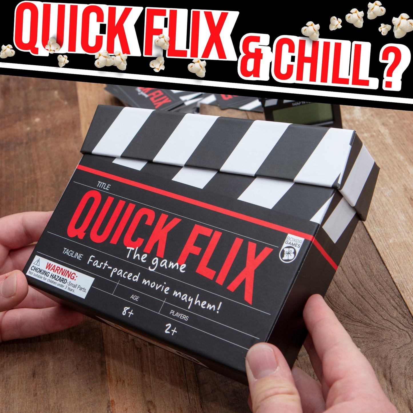 Boxer Gifts Quick Flix Movie Trivia Game – Fun Family & Party Night | Film Lover Gift