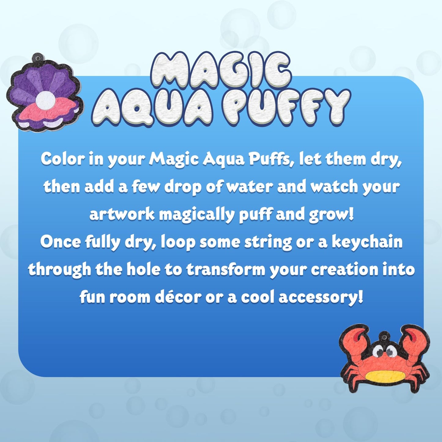 BoxNoble Magic Aqua Puffs – Mess-Free Ocean 3D Art Craft Kit for Kids Aged 4–10