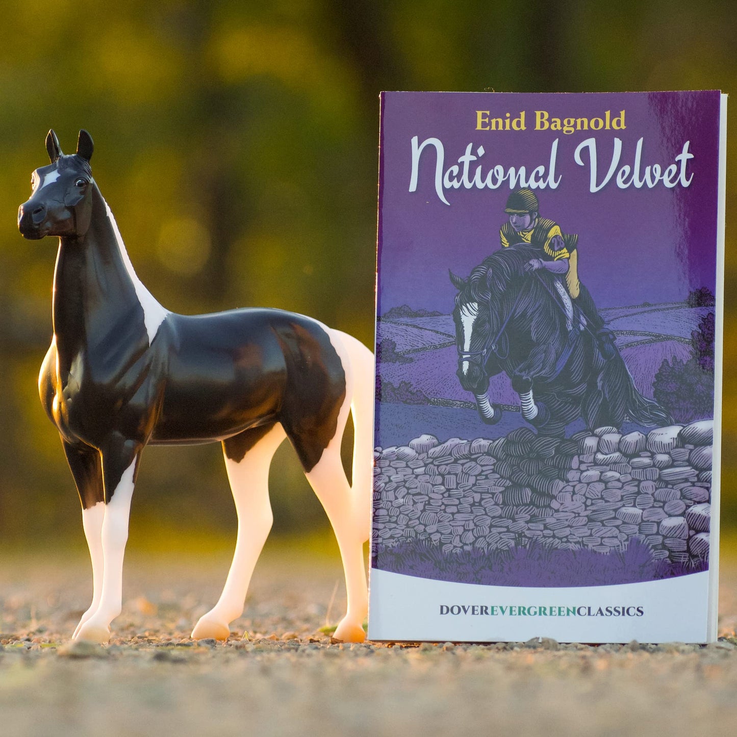 Breyer Freedom Series National Velvet Horse and Book Set | 1:12 Scale Model #6180 (Black and White)