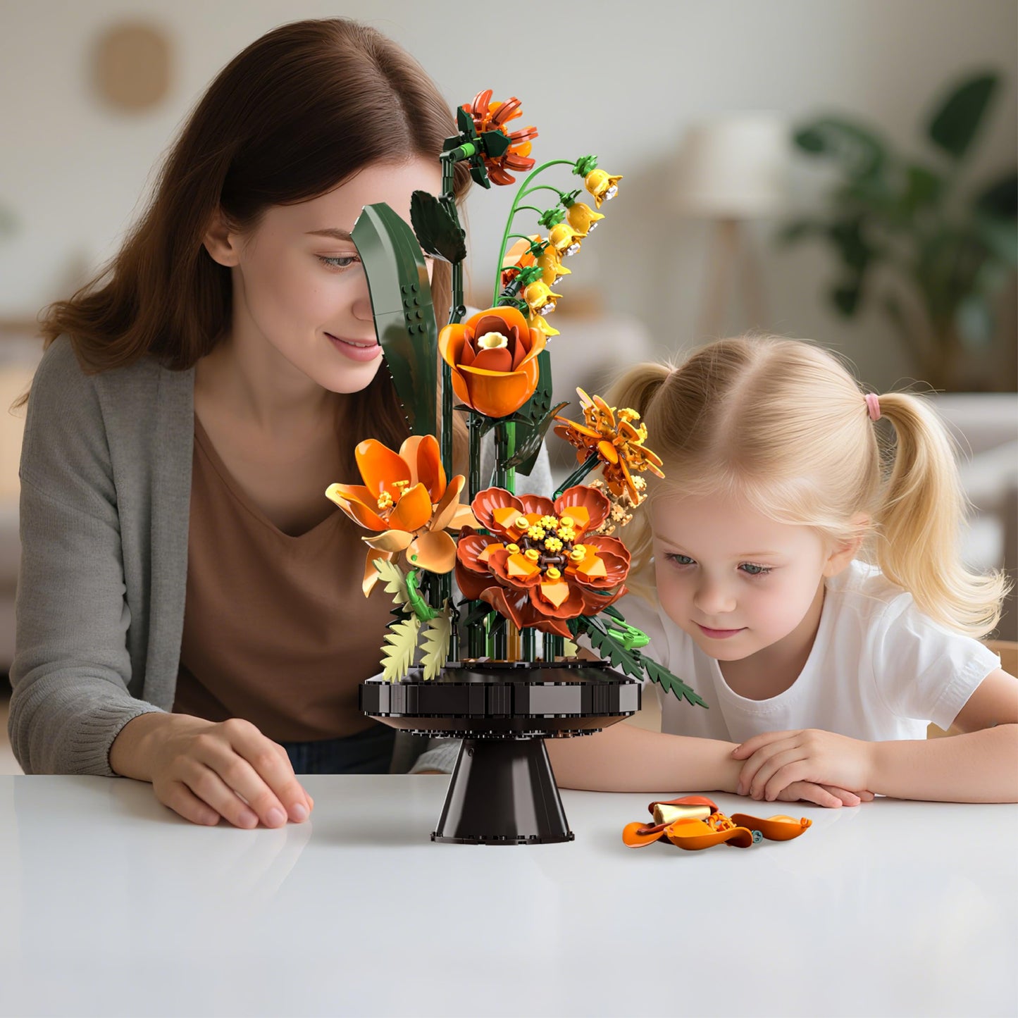 BRICK HAMBURG Flower Bouquet Building Set – DIY Artificial Flowers for Home & Office Decor