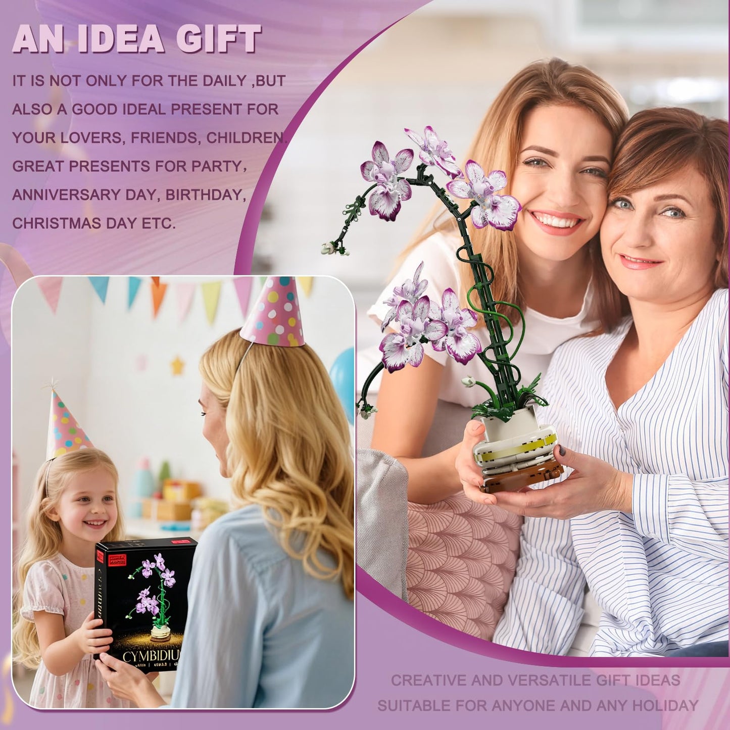 BRICK HAMBURG Flowers Toys Building Blocks Set with Vase – Realistic Never-Wilting Bouquet for Home & Office Decor