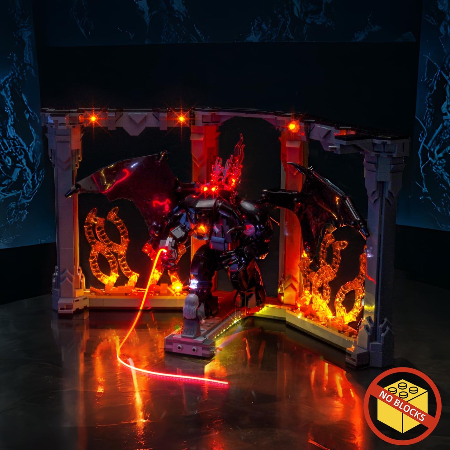 BrickBling Light for Lego Balrog Book Nook (10367) – Excluding Bricks, 5V/2A Safe Lighting Kit