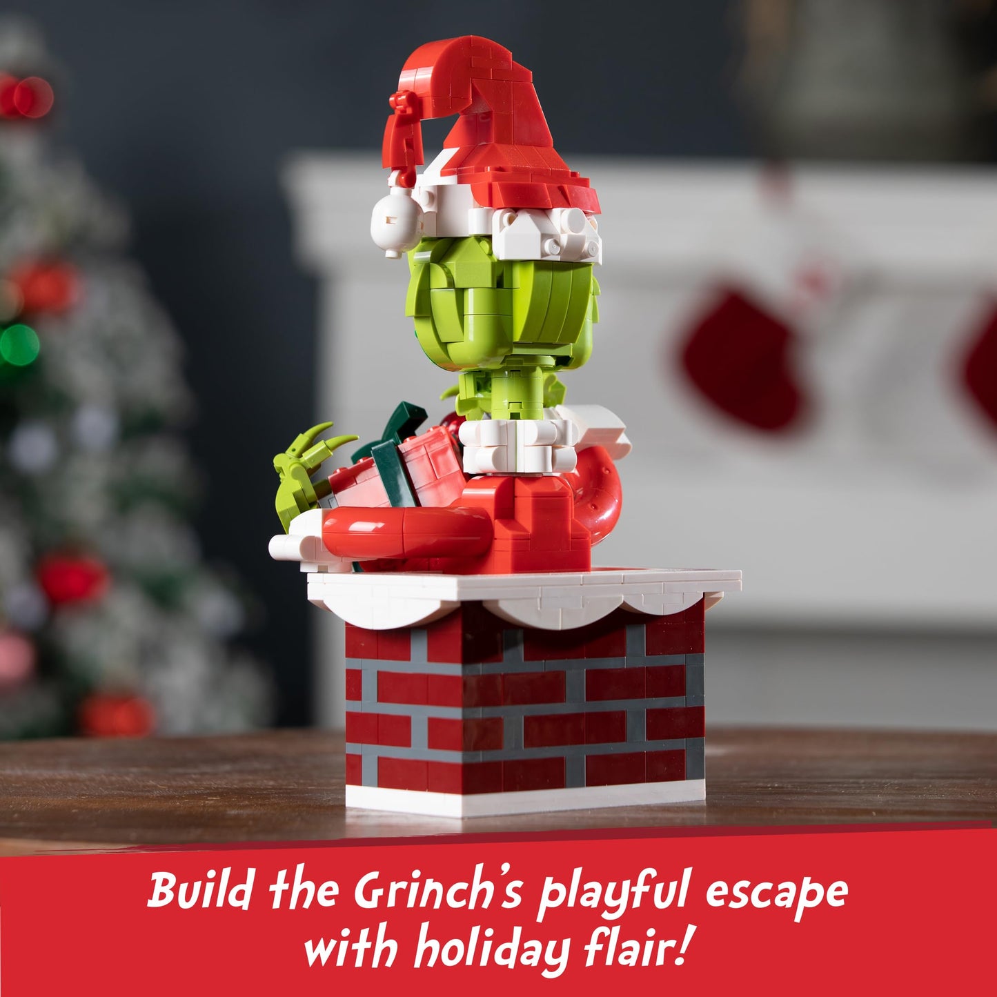 BrickCraft The Grinch Building Set – 504 Pcs, Movable Hands & Hat, 8+ Holiday Display