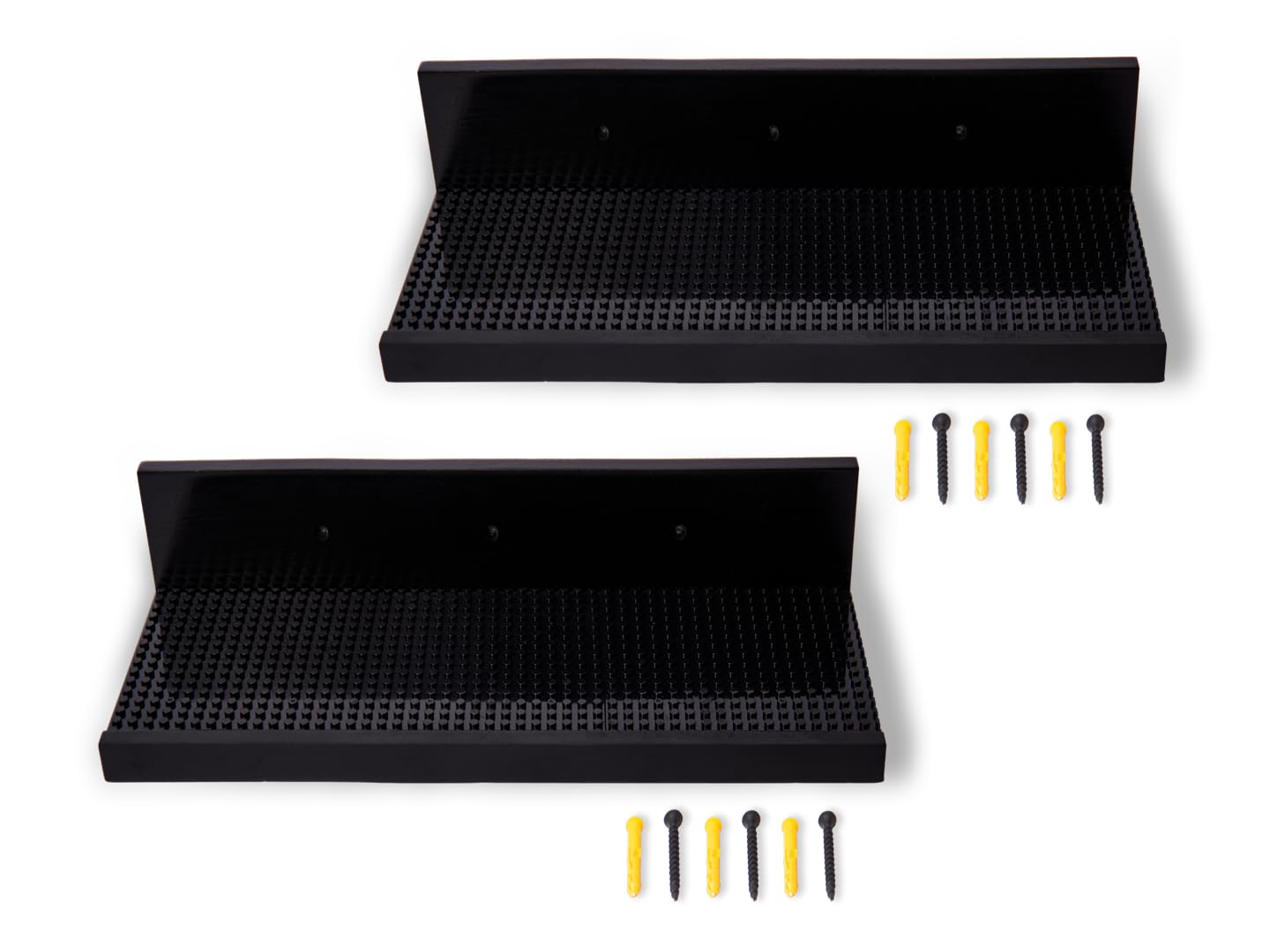 Brickmaster Displays - 16in Floating Shelves for Lego Displays (Black) - 2-Pack