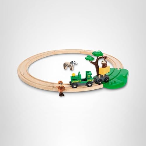 BRIO World Safari Railway Set 33720 – Imaginative Wooden Train Toy for Toddlers | Expansion Compatible & Safety Tested