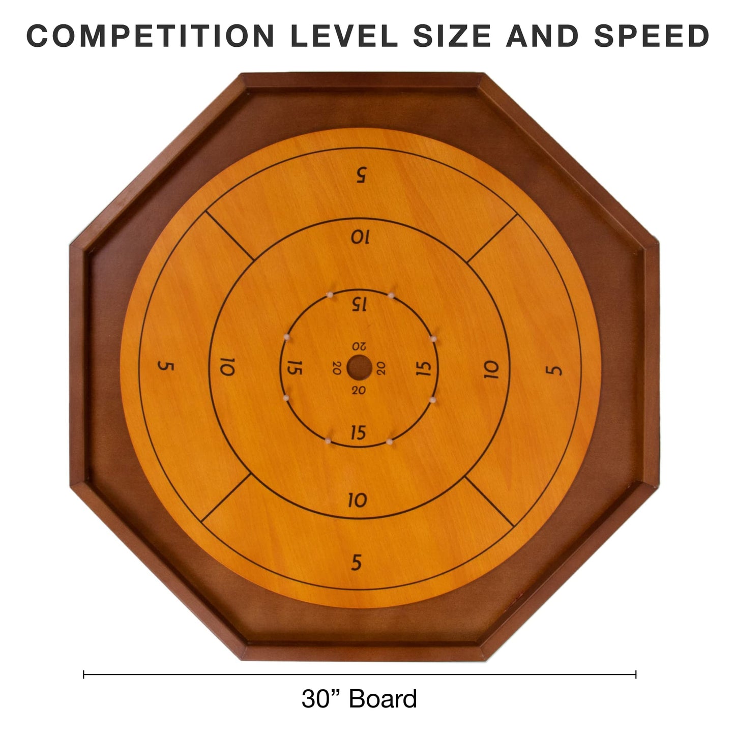 Brybelly Tournament Crokinole & Checkers | 30-Inch Wooden Board + 24 Discs | Two-Player Dexterity Game