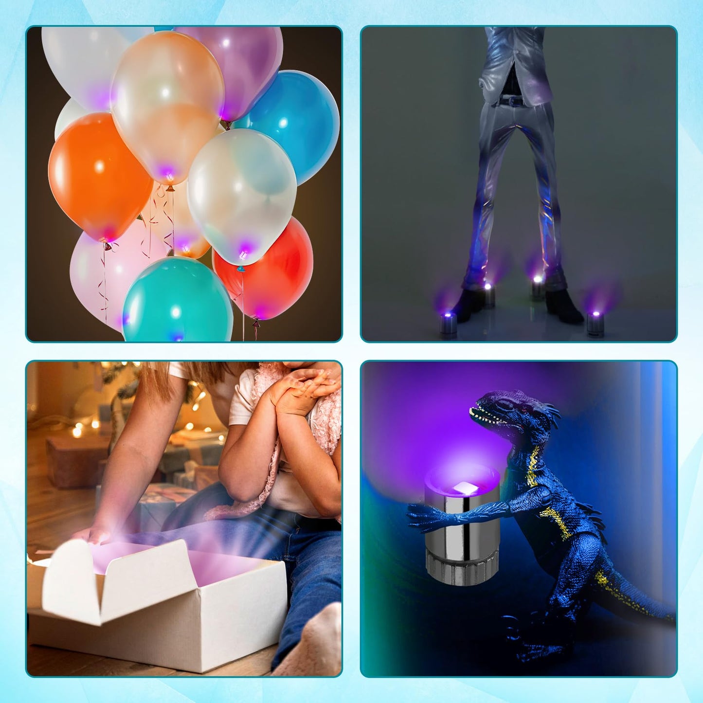 BTFO 10pcs Miniature LED Spot Lights – Battery-Operated Dollhouse & Craft Lights (Purple)
