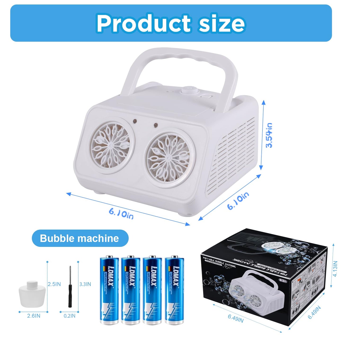 Bttyu Dual-Fan Bubble Machine | 20,000+ Bubbles/Min for Outdoor Events, Weddings & Parties