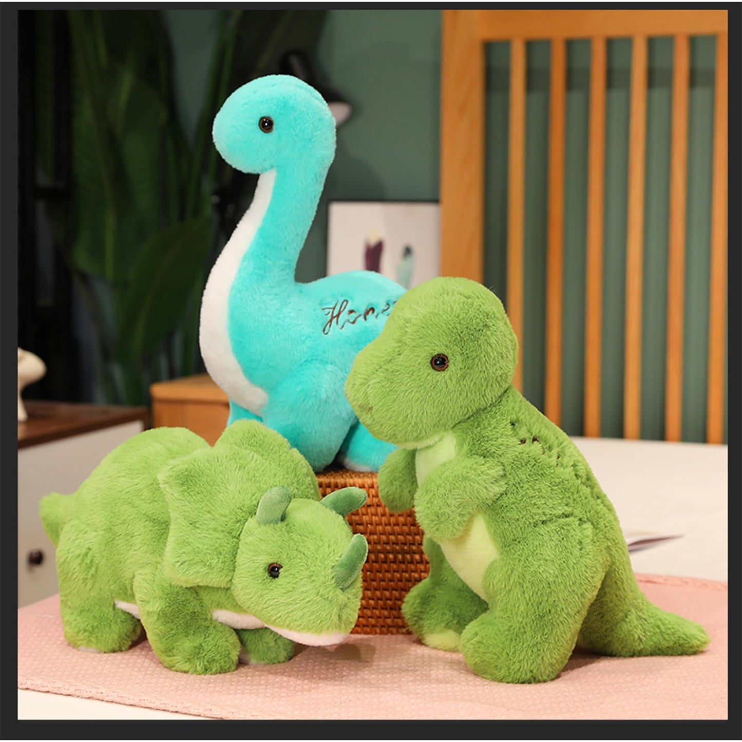 BUALR 4-Pcs Dinosaur Plush Toys Set | Soft Dino Plushies for Kids