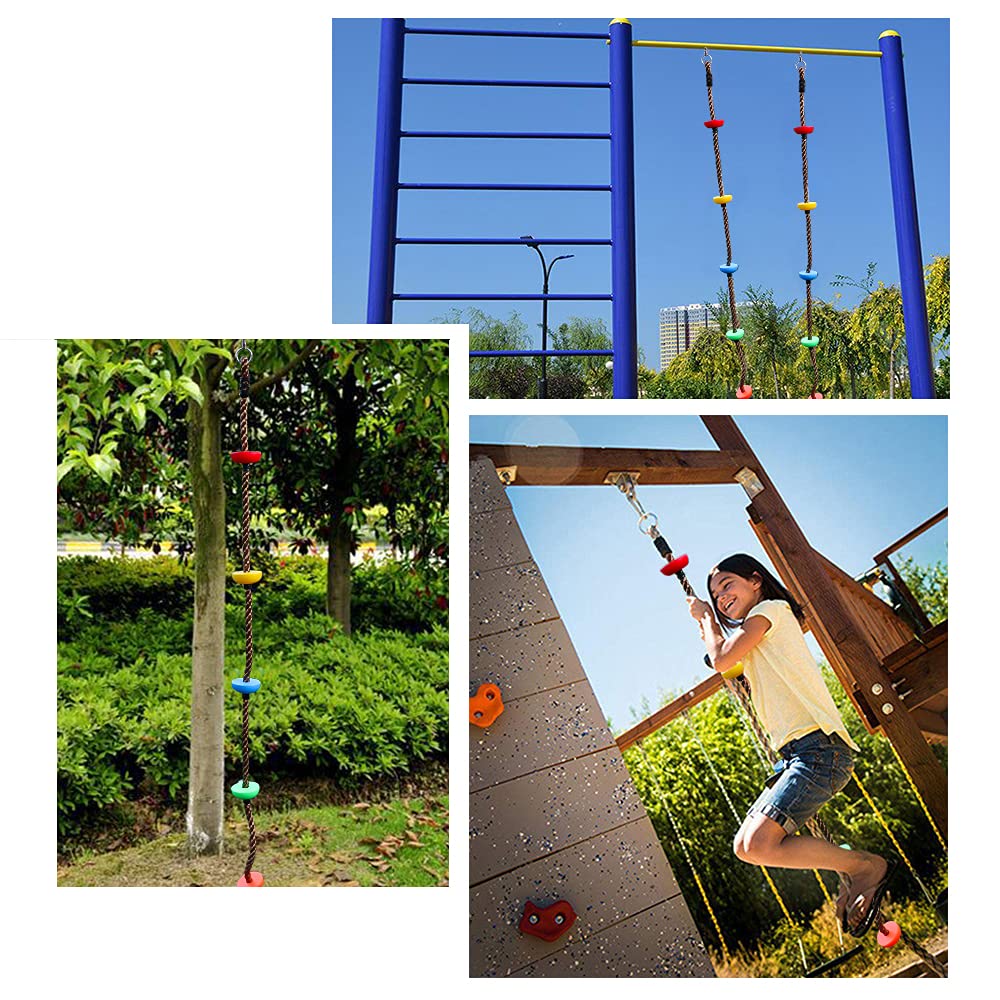 BUBBLEBAY 6.56ft Climbing Rope Swing with Treads – Indoor/Outdoor Play Accessory
