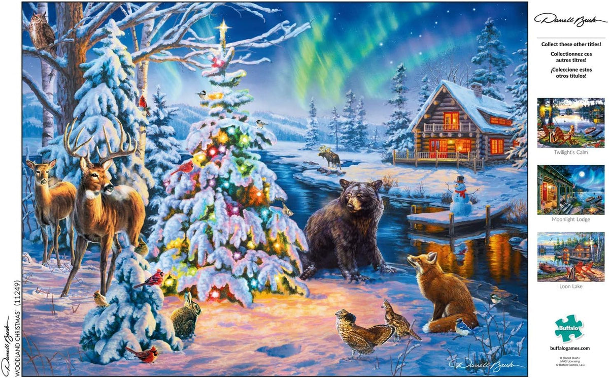Buffalo Games Darrell Bush Woodland Christmas 1000-Piece Puzzle – Precision-Cut Pieces & Winter Artwork