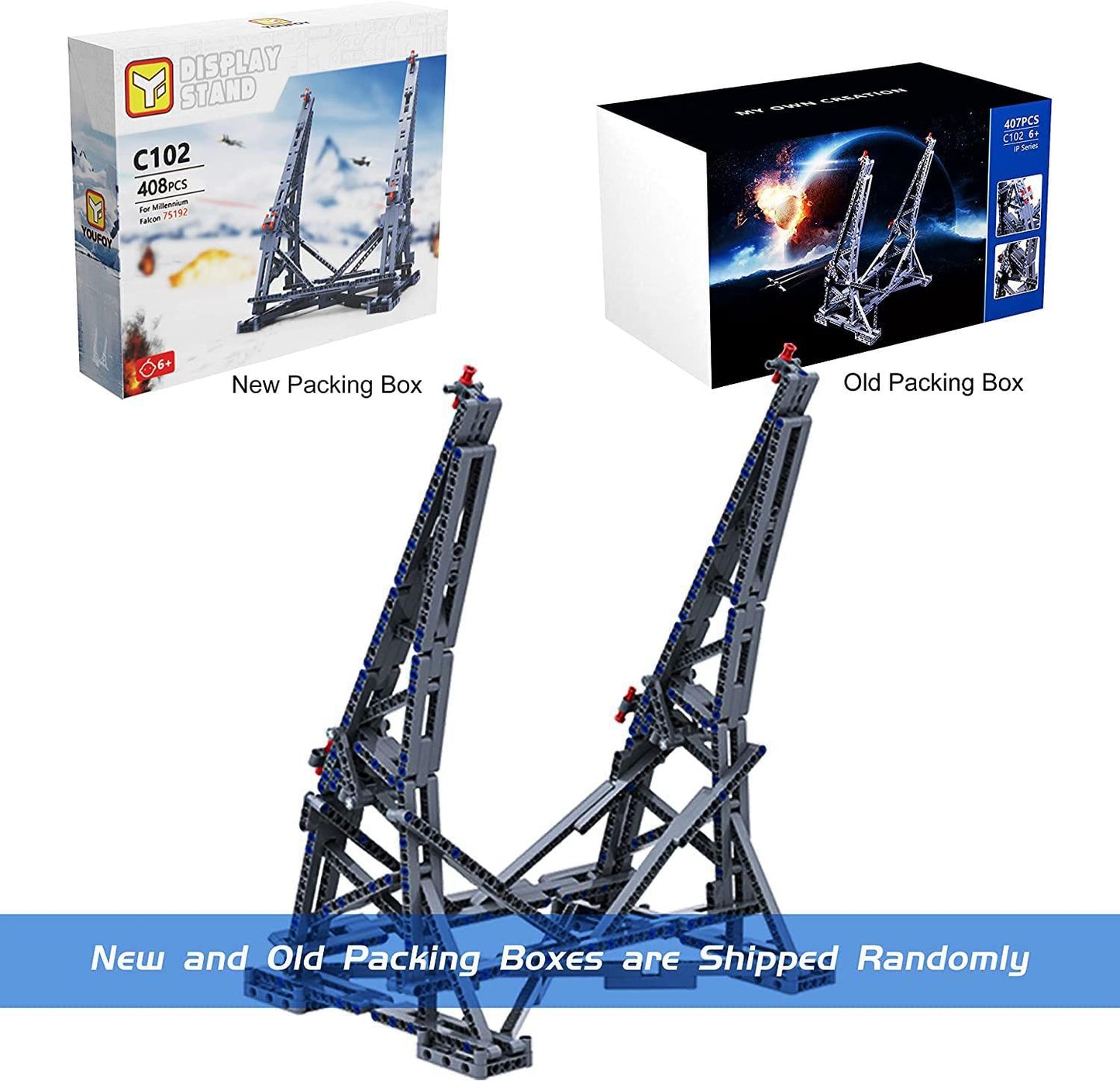 BuildingBoat Millennium Falcon Vertical Display Bracket for LEGO 75192 – Sturdy Stand & Gift