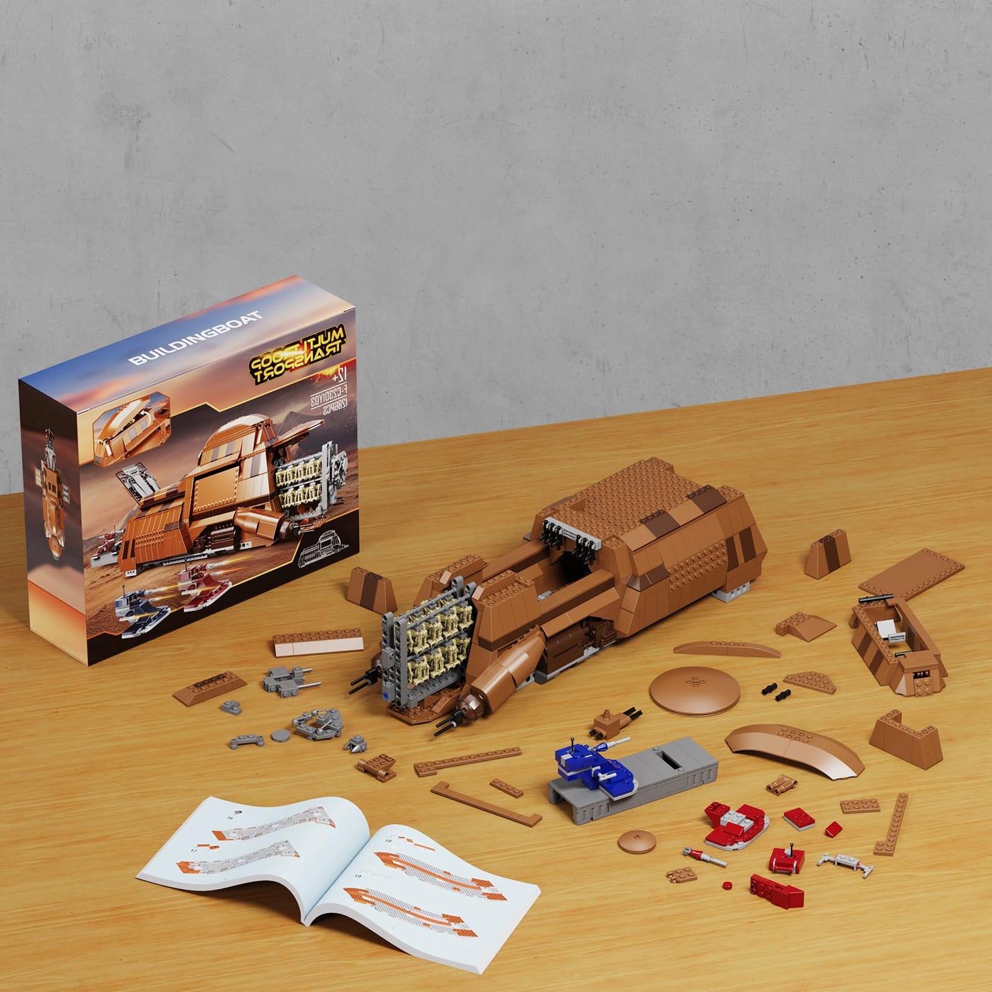 BuildingBoat Battle Trade Federation Droid Ship – 1286-Piece Multi Troop Transport Kit