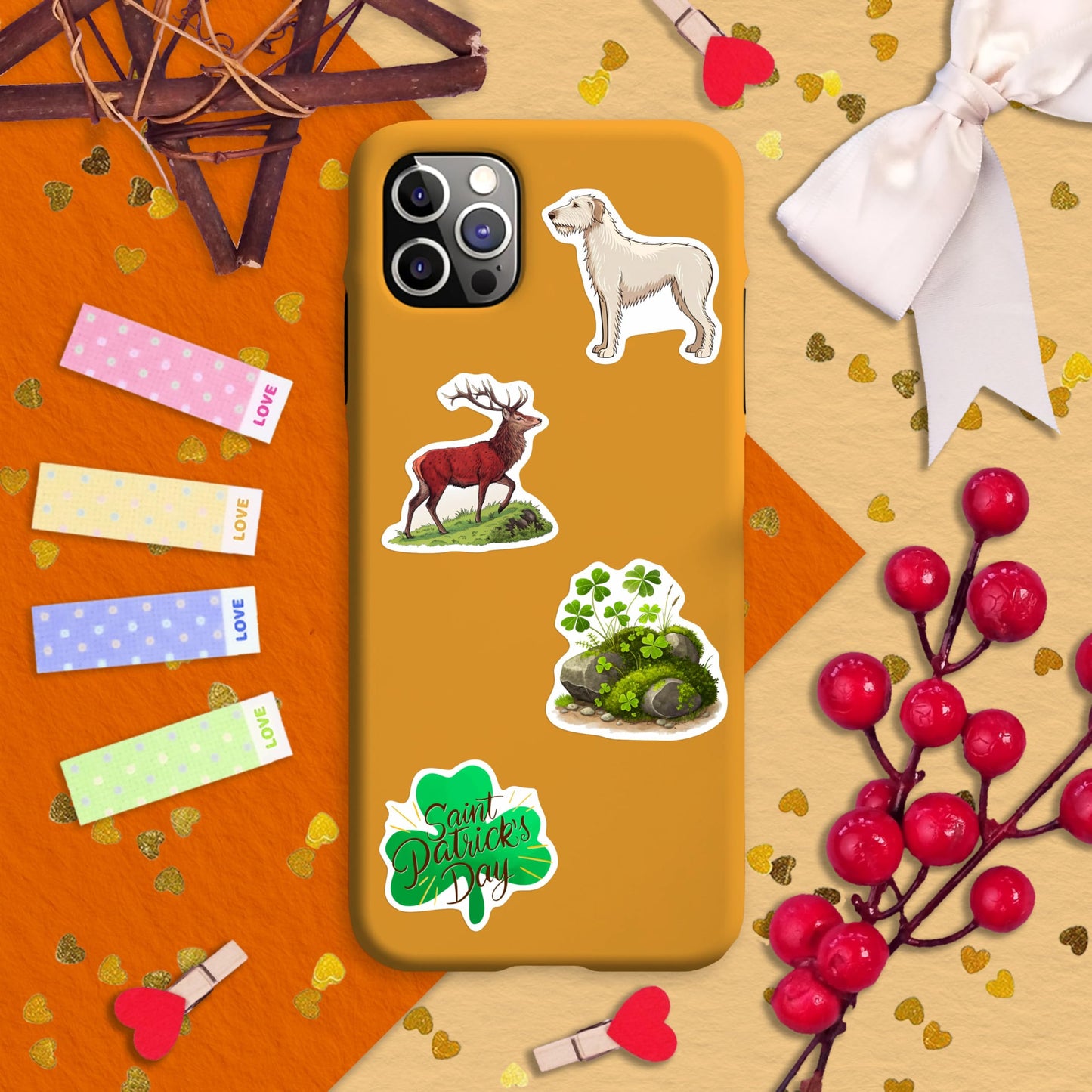 BulbaCraft 100Pcs Ireland Stickers – Irish Decals for Water Bottles, Luggage & Scrapbooking