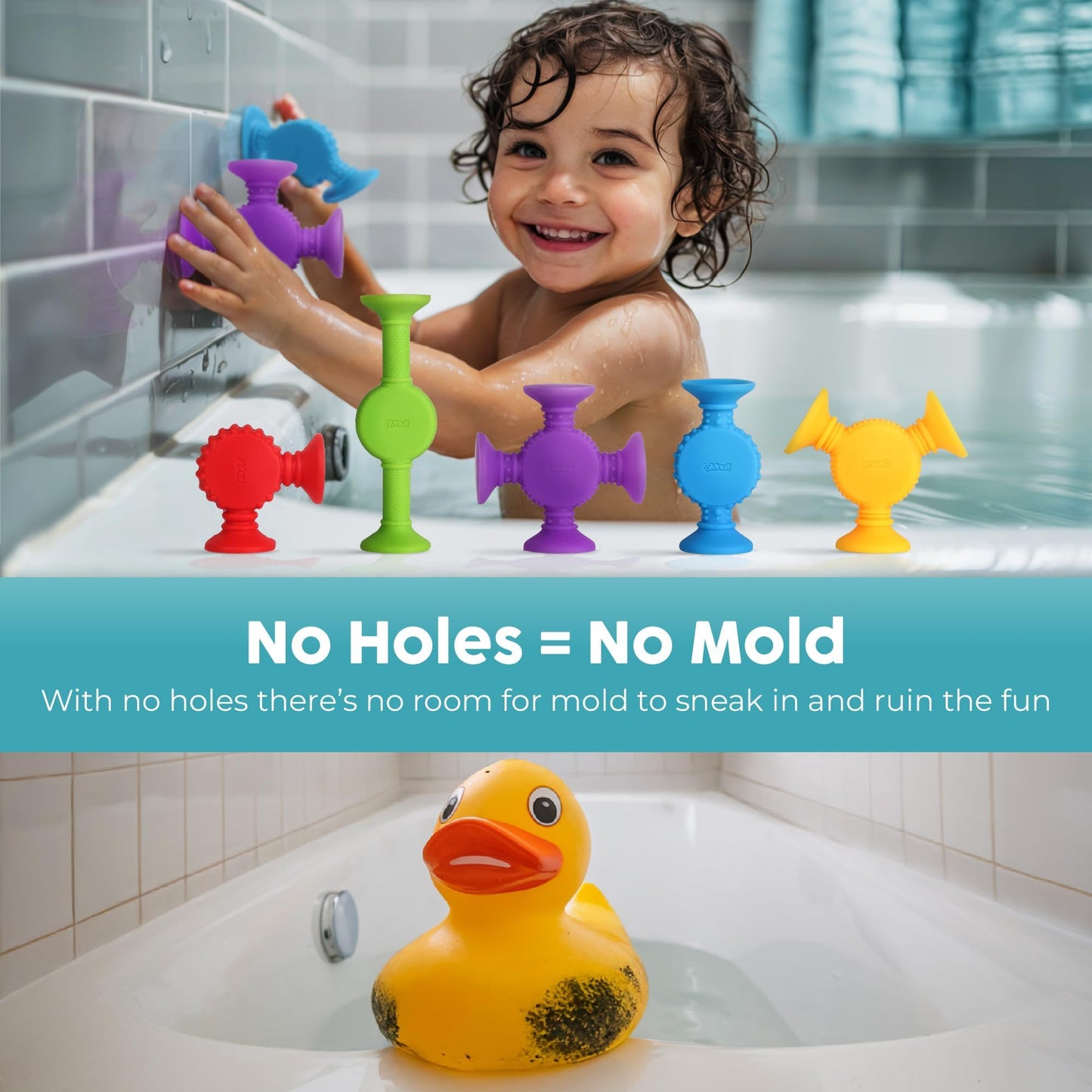 BUNMO Bath Toys Suction - Connect, Build & Create (44-Pack) - 3+