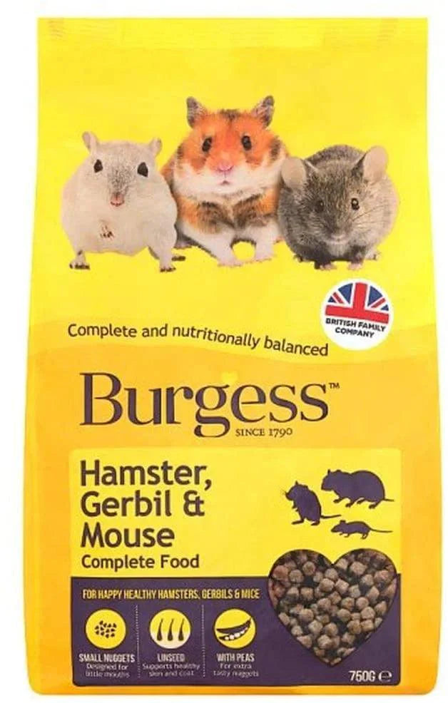 Burgess Hamster Gerbil & Mouse Pellets 750g
