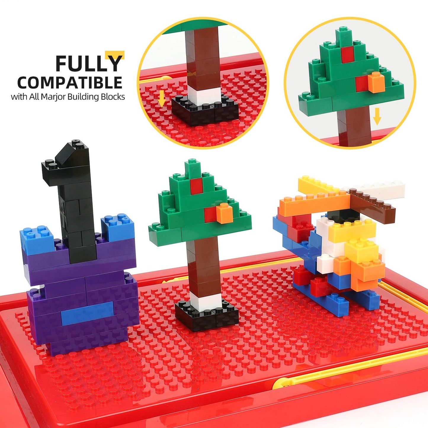 burgkidz Building Bricks 1020-Piece Set – 1068 Premium Blocks with Wheels, Doors, Windows & Storage Box