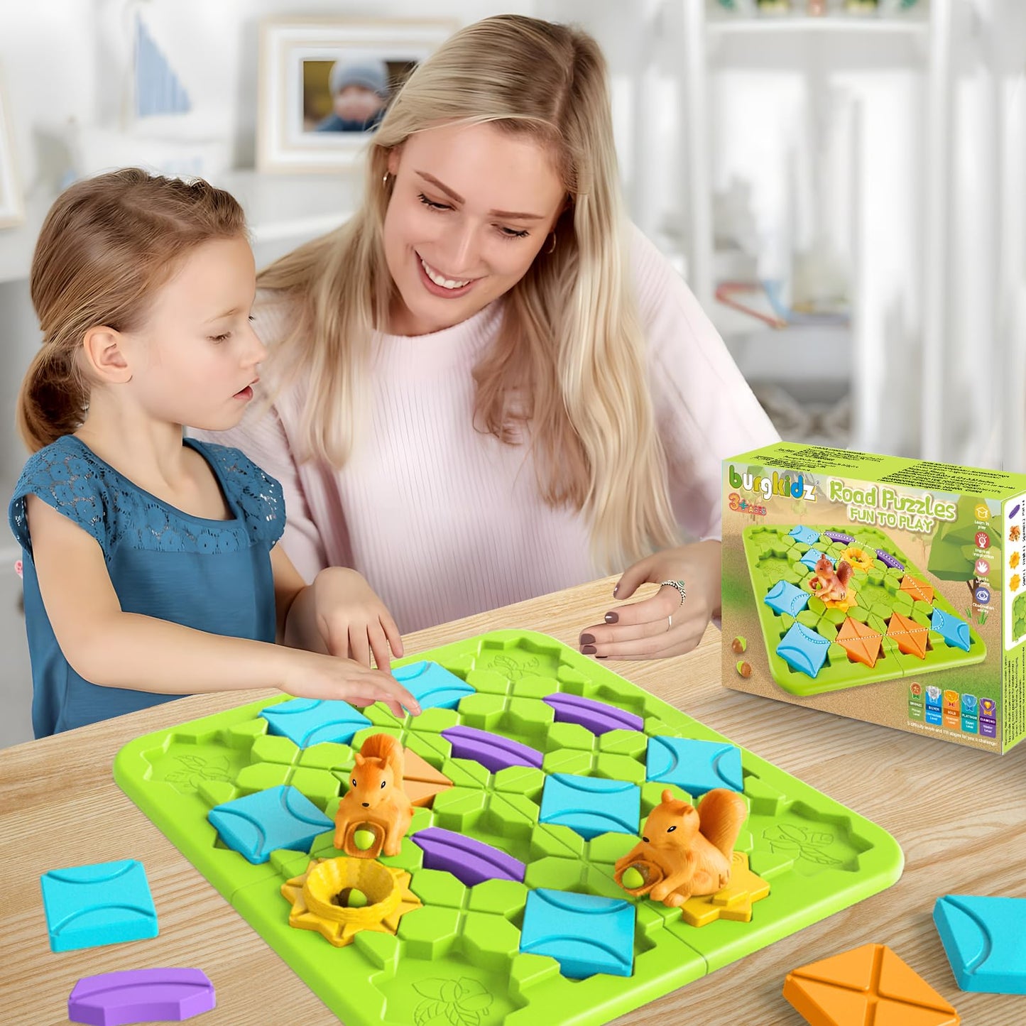 BURGKIDZ STEM Board Games for Kids 4-8 — 118 Challenges, 5 Difficulty Levels