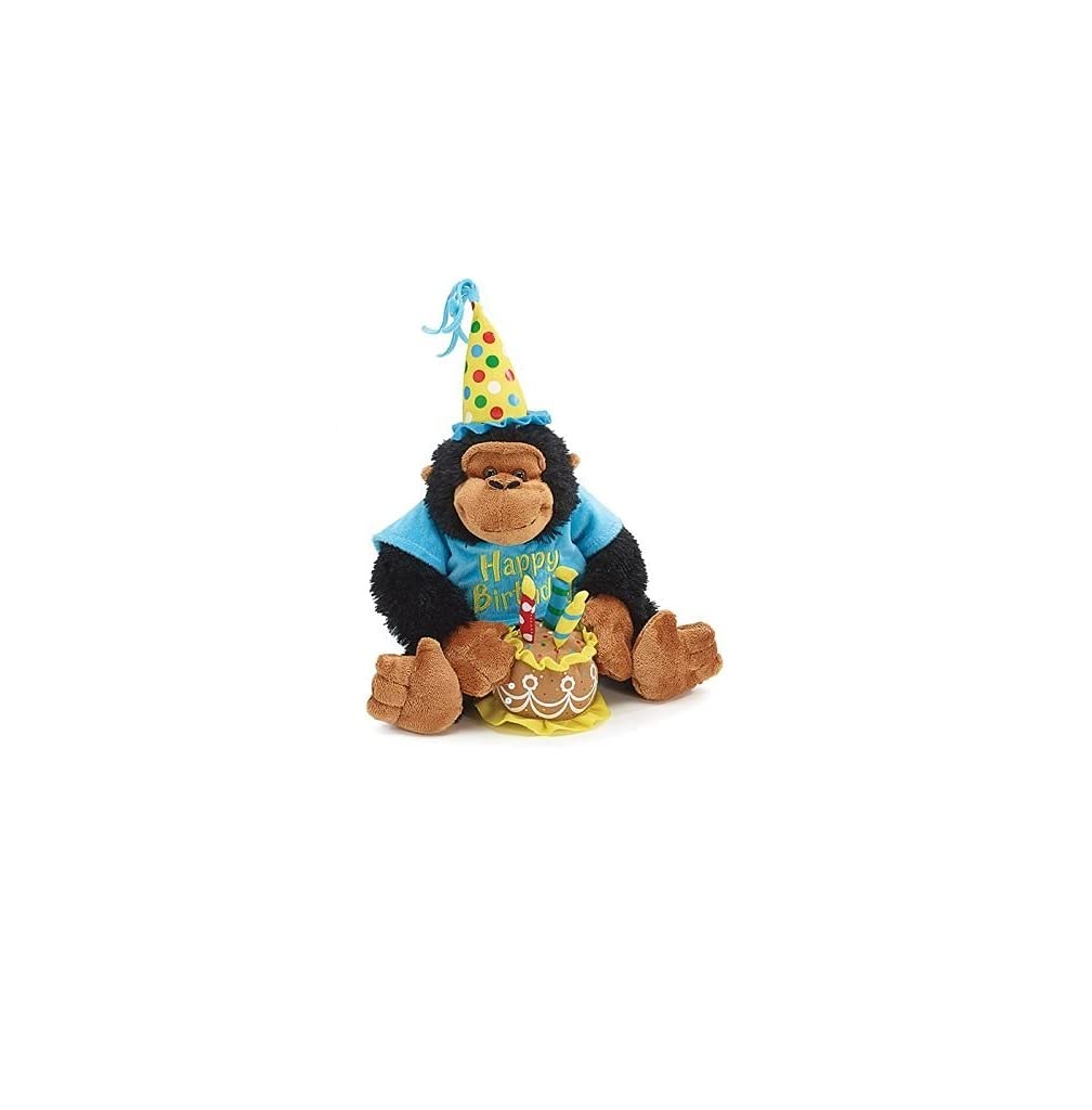burton+BURTON Happy Birthday 12-inch Plush Monkey with Birthday Cake — Plays Happy Birthday Song