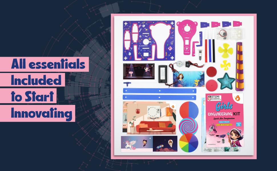 Butterfly EduFields 100+ STEM Projects | Girls Mini Engineering Kit for Ages 8–15 | DIY Science & Engineering Toys