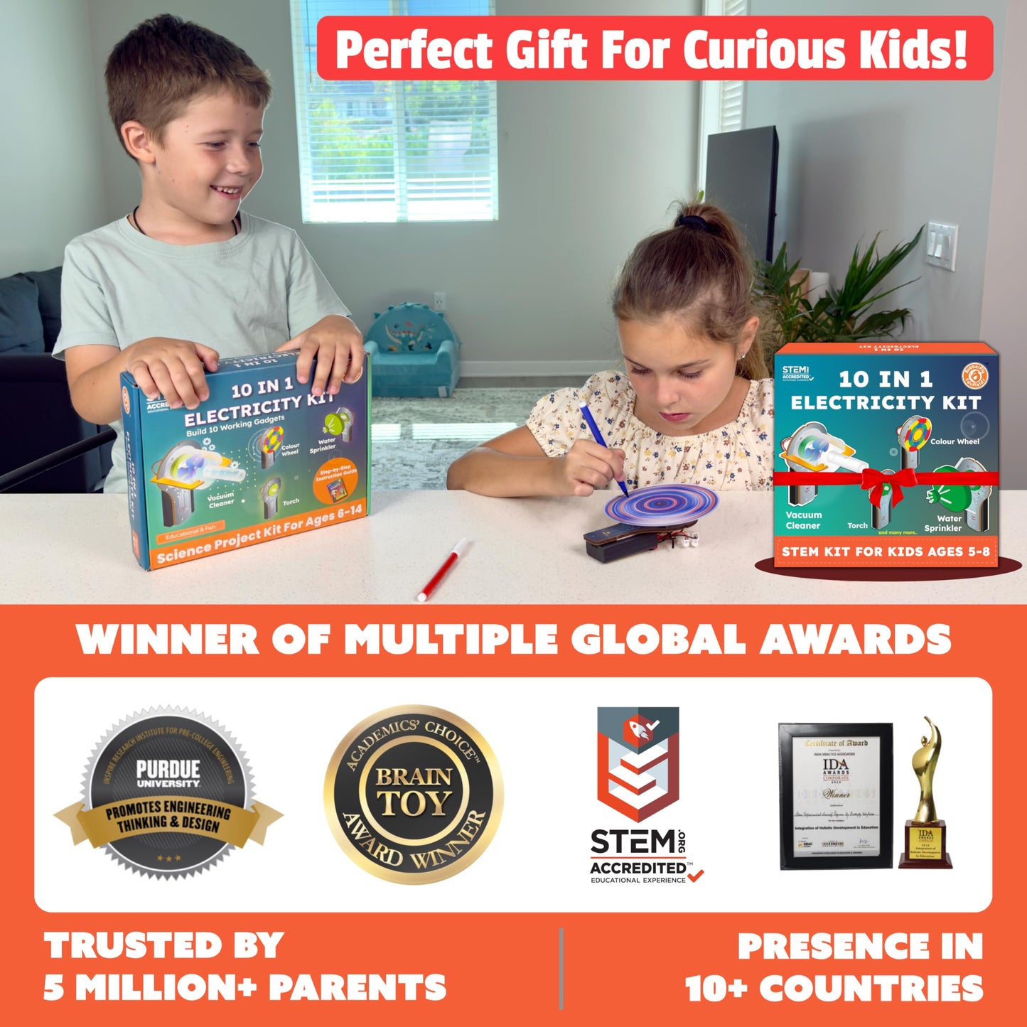 Butterfly EduFields 10-in-1 STEM Kit – Hands-On Electric Motor Experiments for Kids Aged 5-12