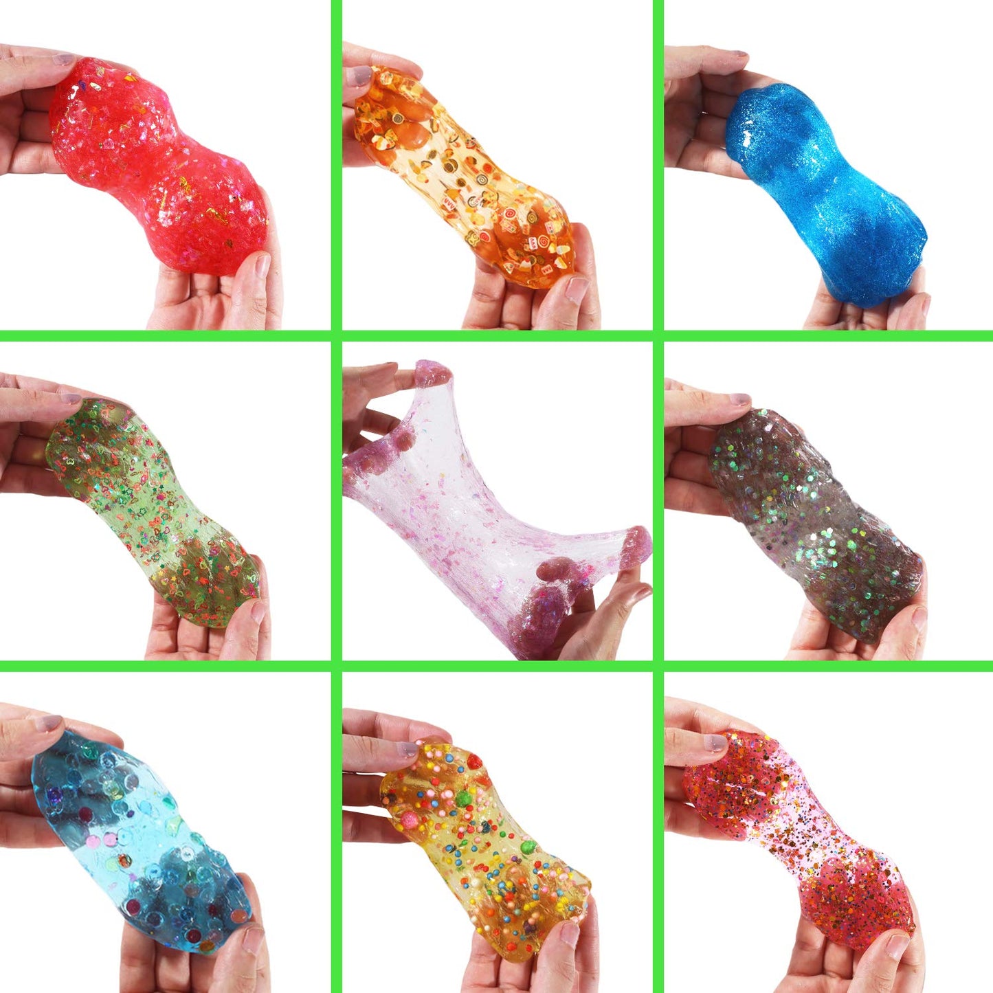 BYONEBYE 126 Pcs DIY Slime Kit for Kids – Glow Powder, Glitter & 28 Slimes