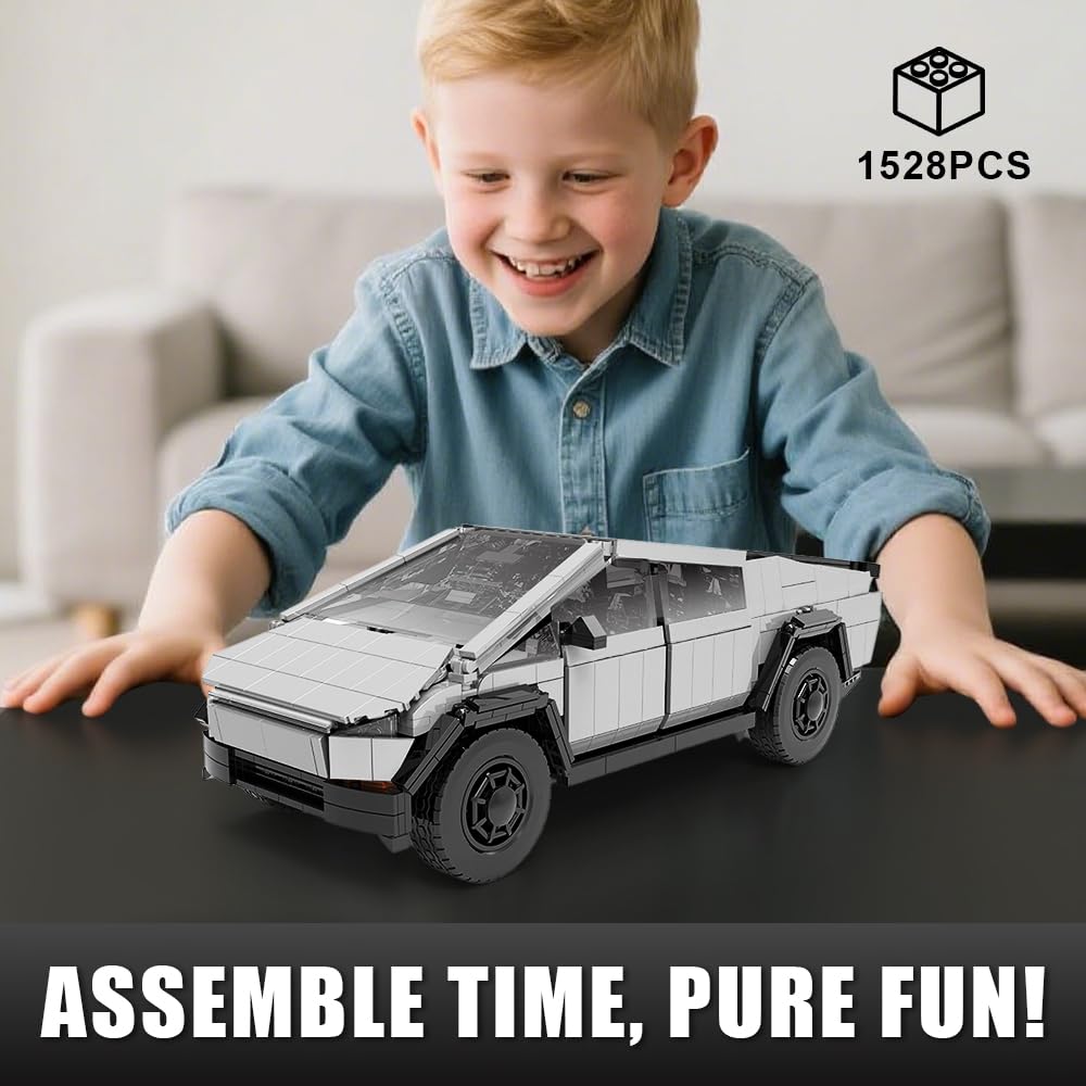 BYWBRICKIFY Light-Up Car Building Set – 1:14 Cyber Off-Road Truck with Lights | 1547 pcs