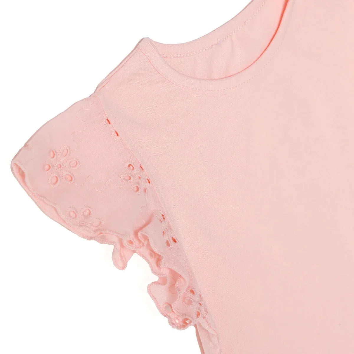 HelloBaby Girls T-shirt Crew Neck Short Sleeve - Powder