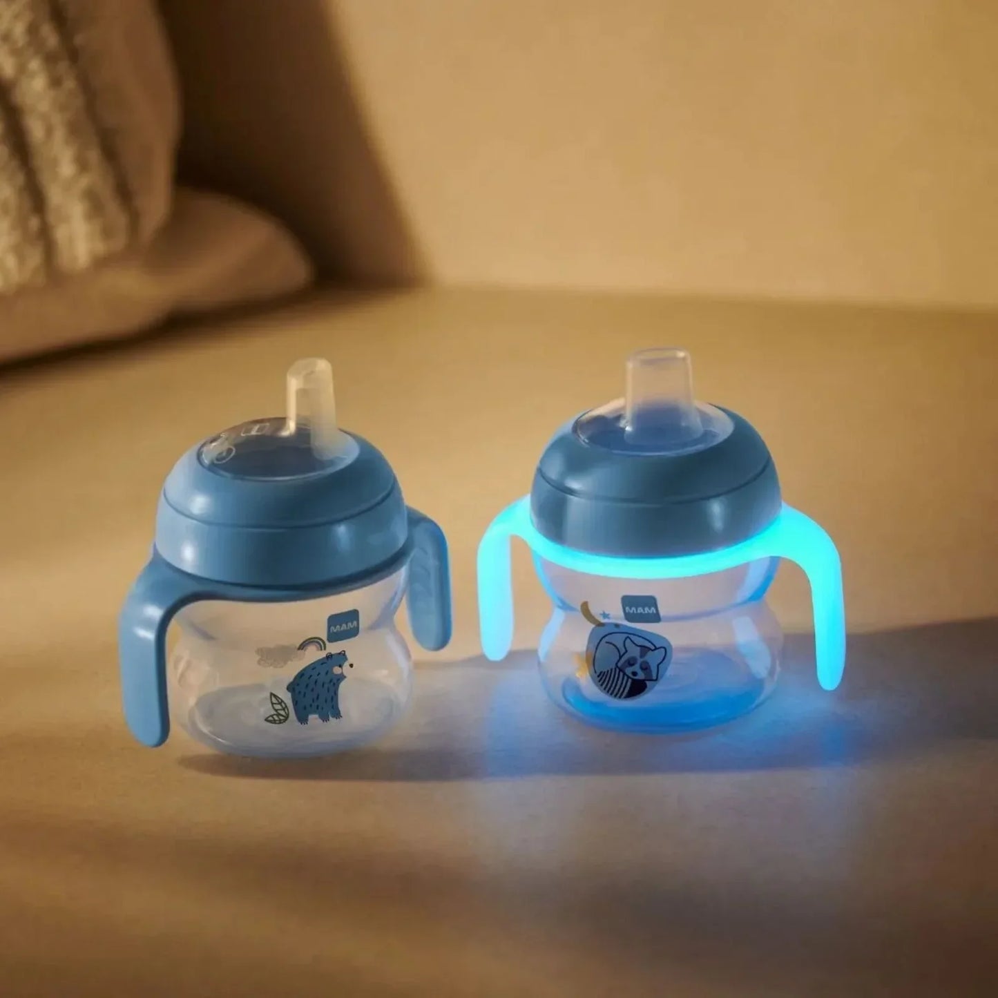 MAM Starter Cup & Glow with Handles 150ml - Blue