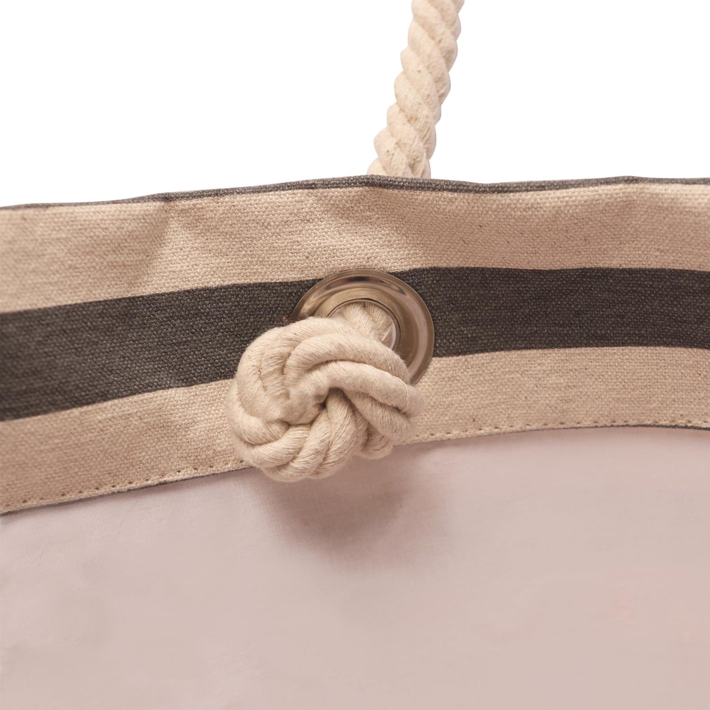 Large Striped Canvas Tote Beach Bag