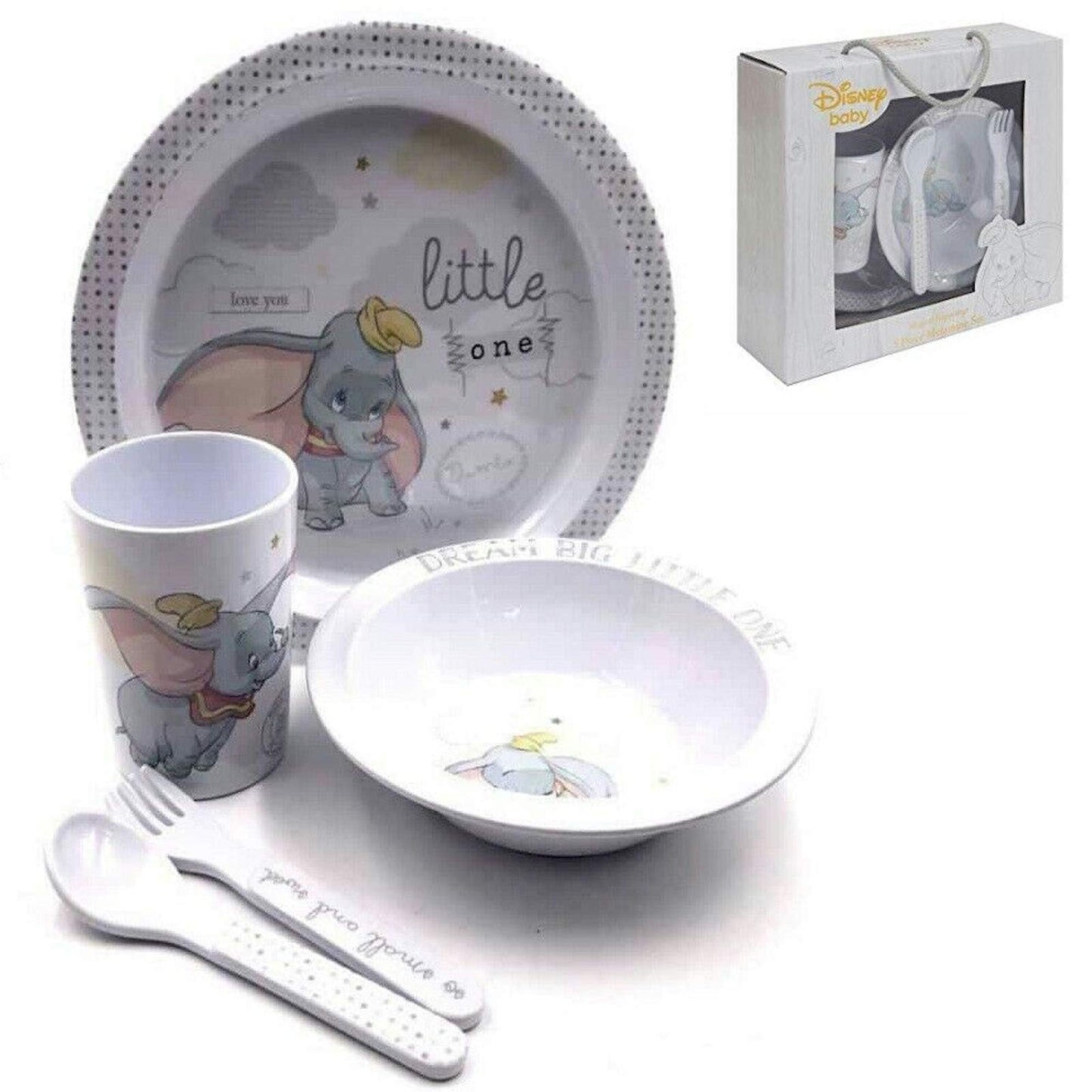 Brand: Disney Magical Beginnings 5 Piece Melamine Crockery Set Dumbo DI520, 200 g