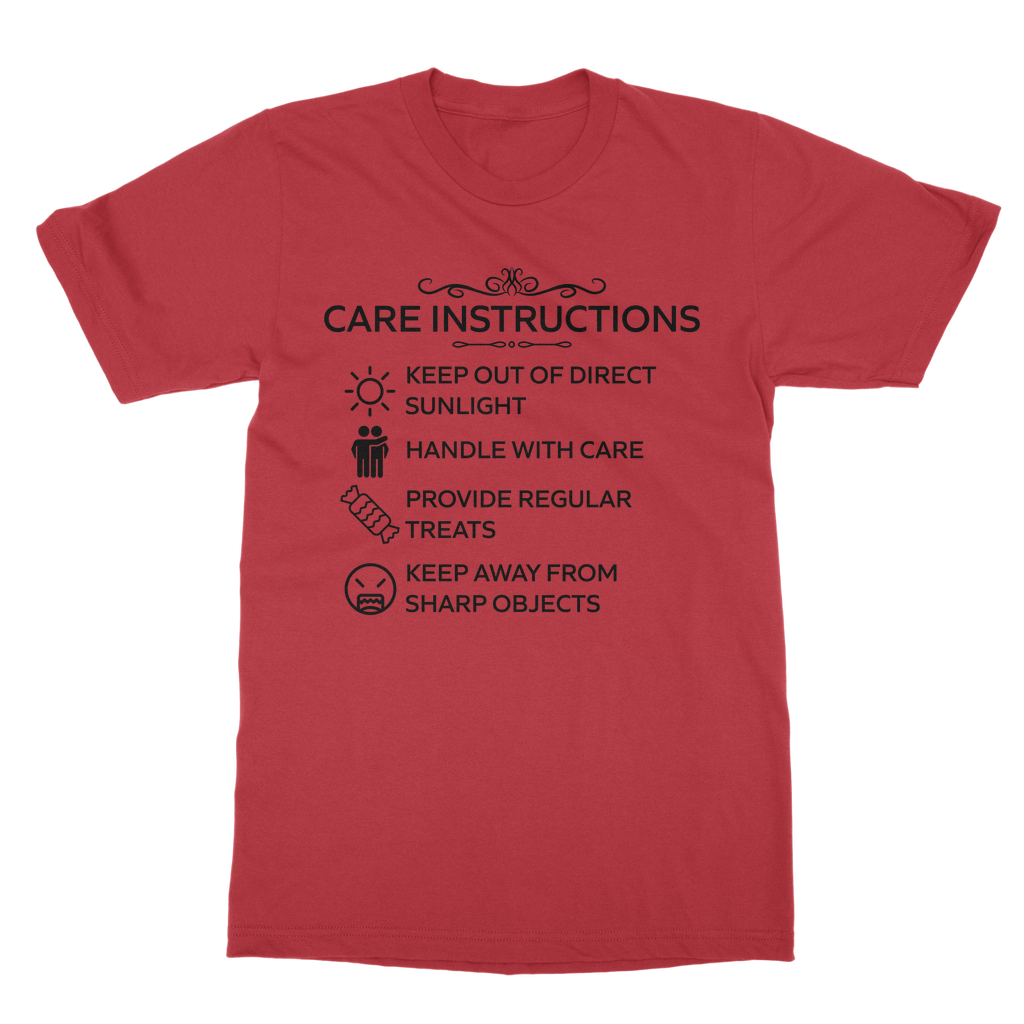 Care Instructions T-Shirt β Black Print | Classic Heavy Cotton Unisex Tee