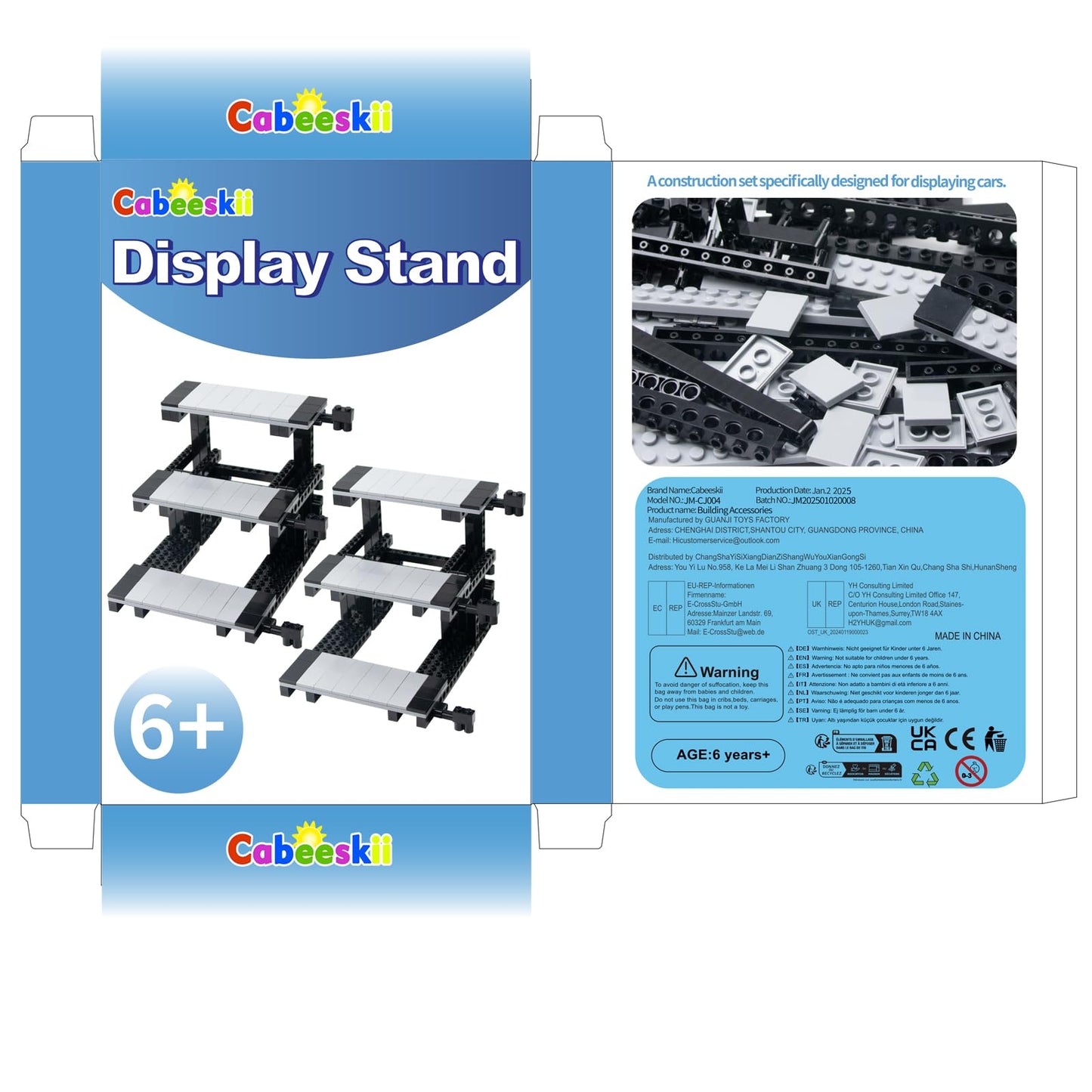 Cabeeskii Car Display Stand – 3-Layer LEGO Speed Champions Compatible (2 Pack)