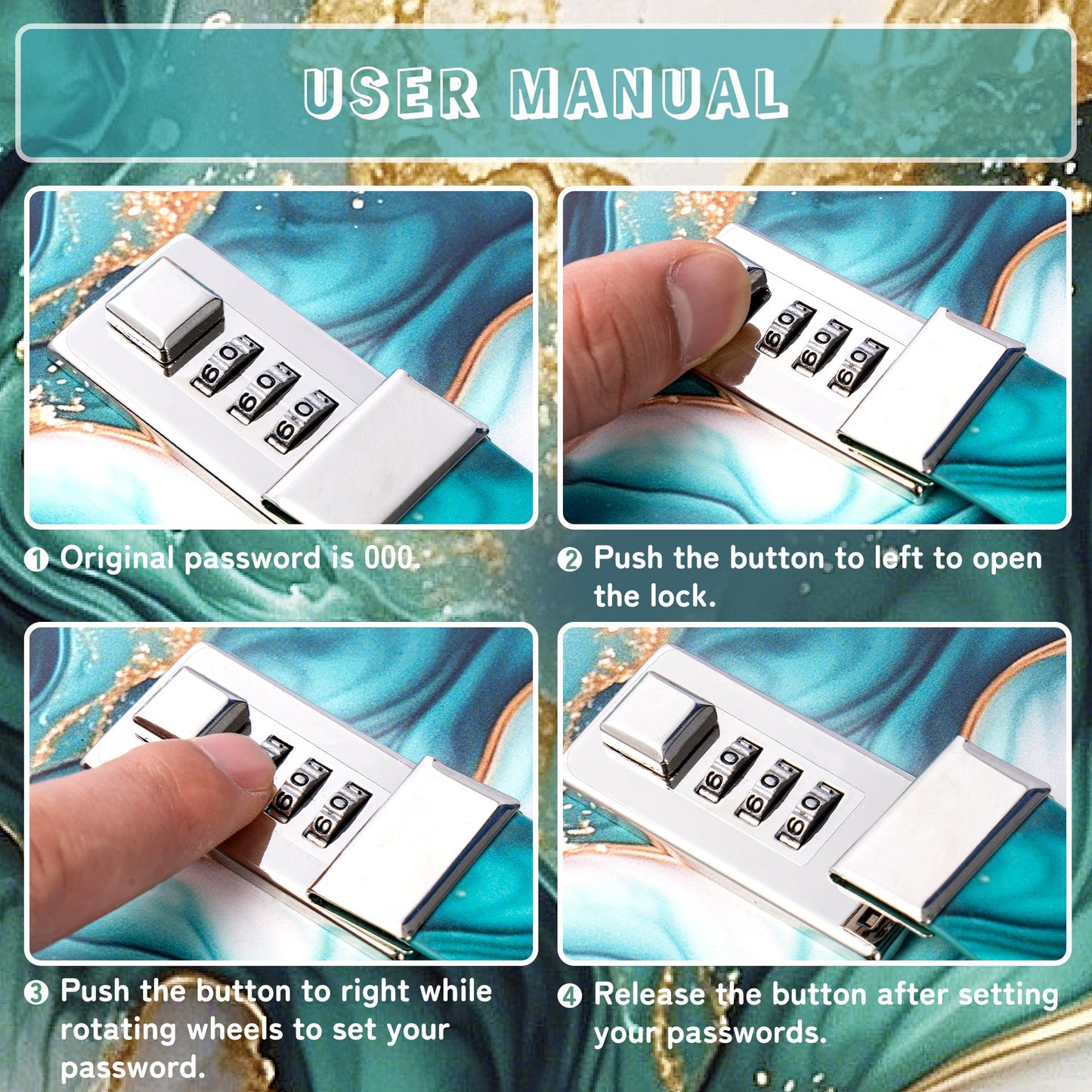 CAGIE Diary with Lock for Girls - A5 Password Locked Journal, Refillable Lined Pages (Green)