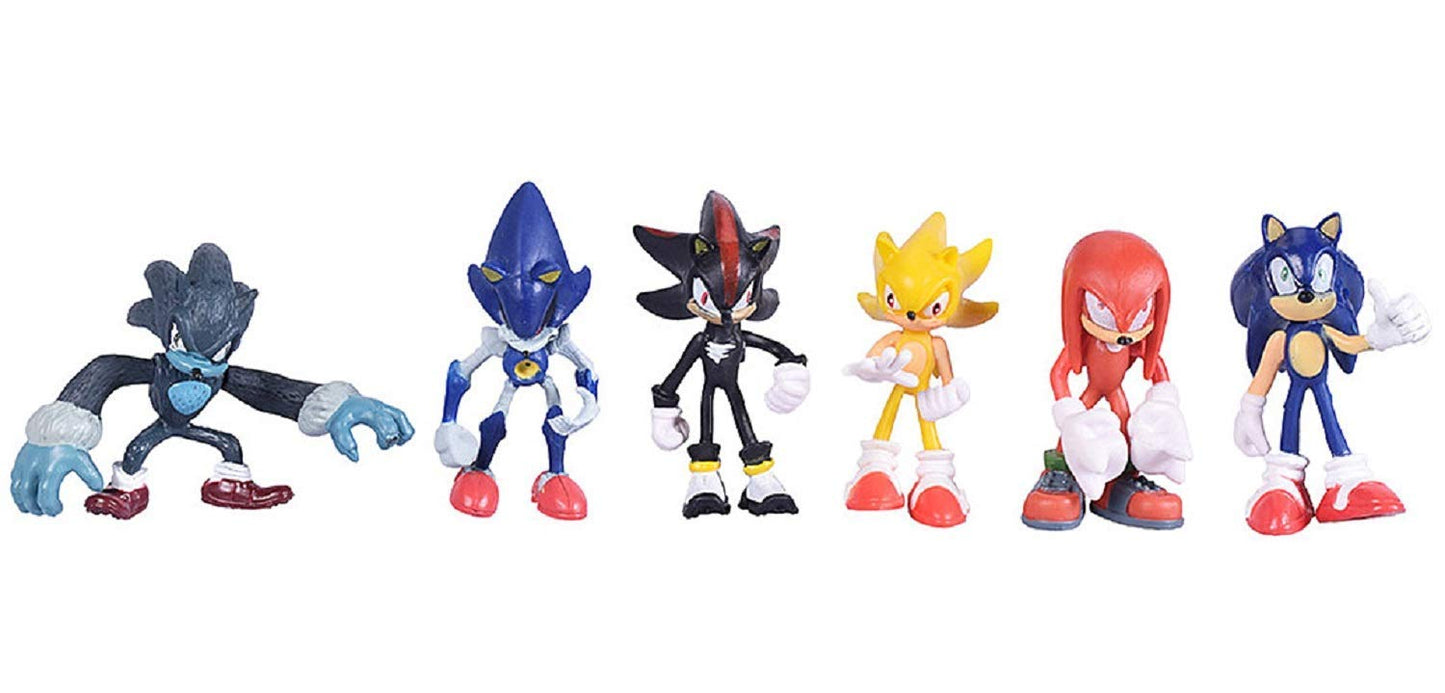 Cake Toppers Classic Sonic 15-Piece Figure Play Set – Friends, Palm Trees & Sonic Gems